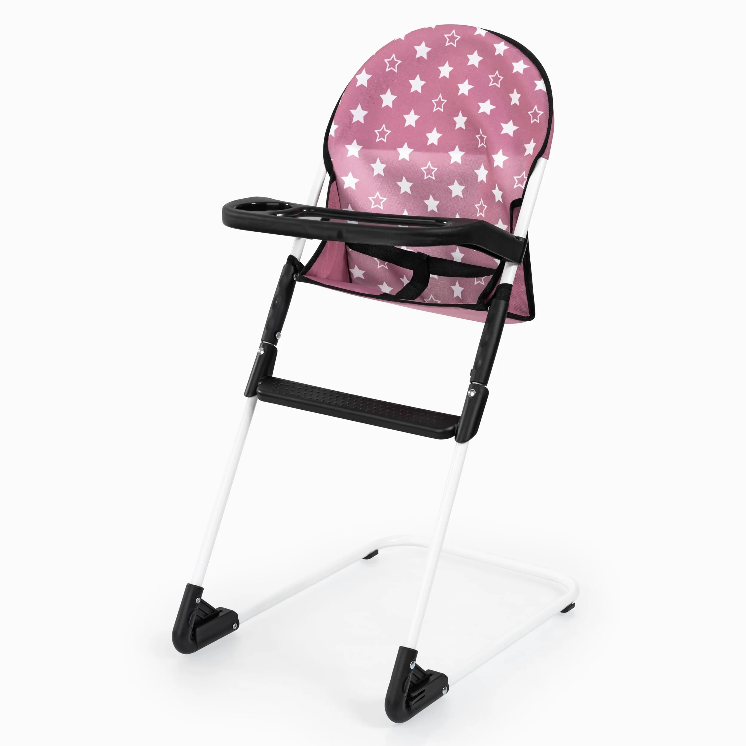 Bayer Design 13776AB Ensemble Poussette pour poupée, Pliable, poignée Douce, Chaise Haute, Sac, Nordique Rose | Landau pour poupées avec poignée souple, grandes roues, sac, panier intégré et chaise haute pour les jeux de rôle
