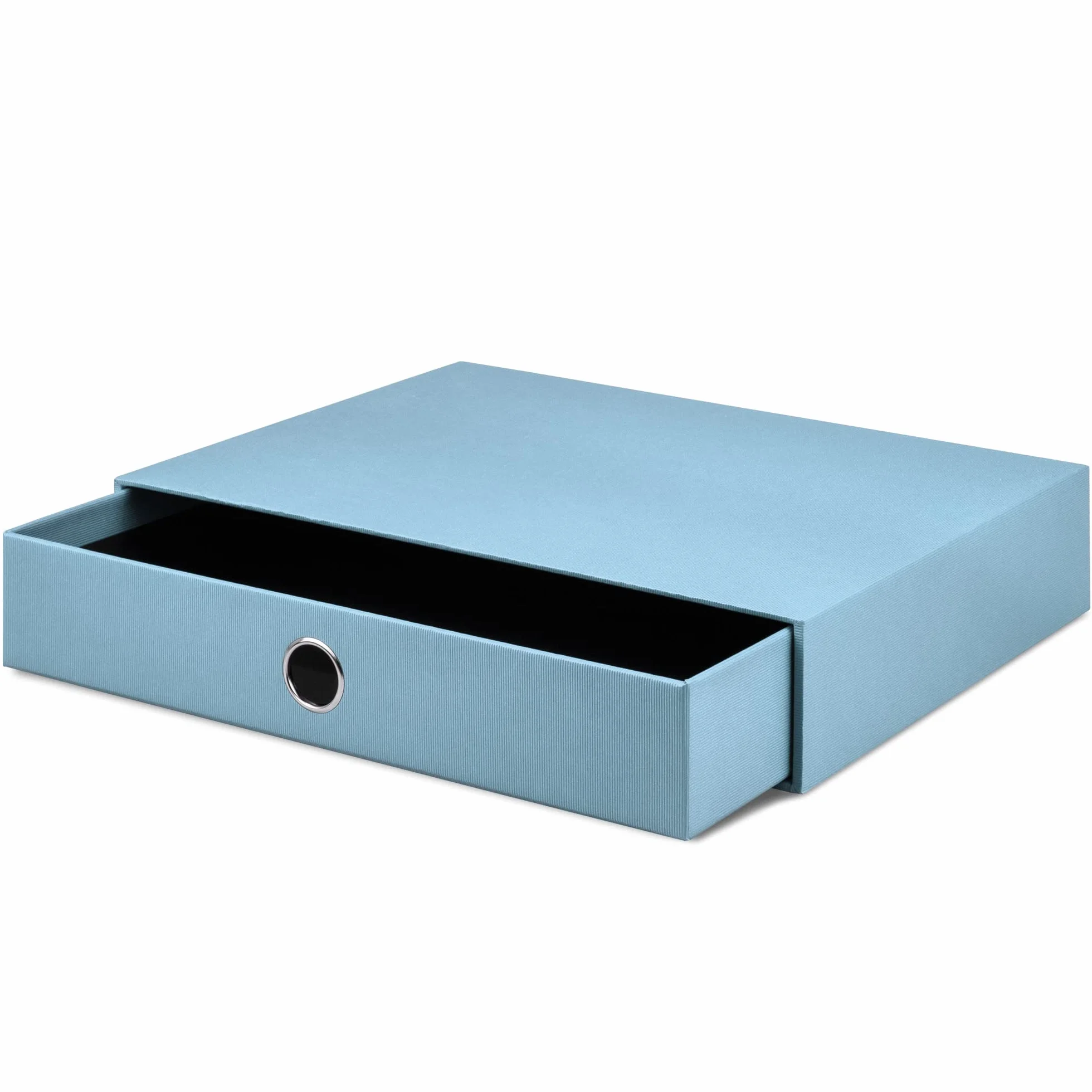 Rössler Boîte de rangement avec trou de préhension Bleu denim Format A4