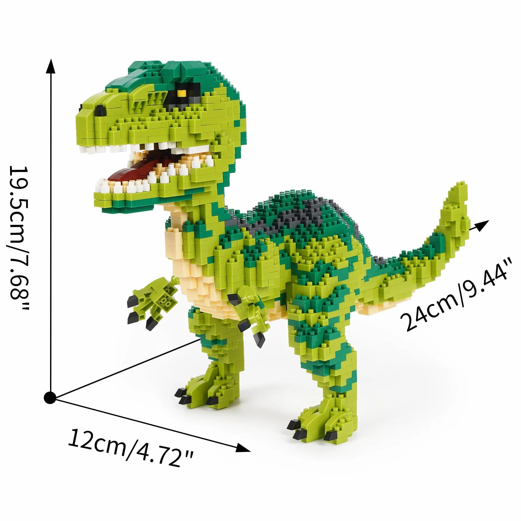 LULUFUN Kit de Blocs de Construction Dinosaures, Jouet de Mini Blocs Bricolage, Cadeau Adultes Enfants Velociraptor