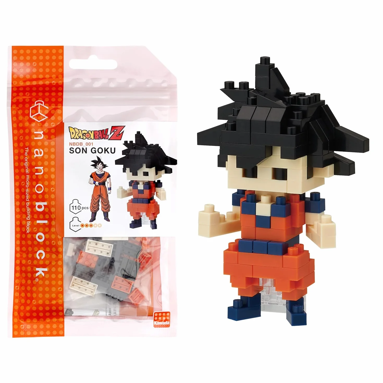 NANOBLOCKS Bandai - Nanoblock - Son Goku - Dragon Ball Z - Mini figurine en briques - Kit construction NBDB001