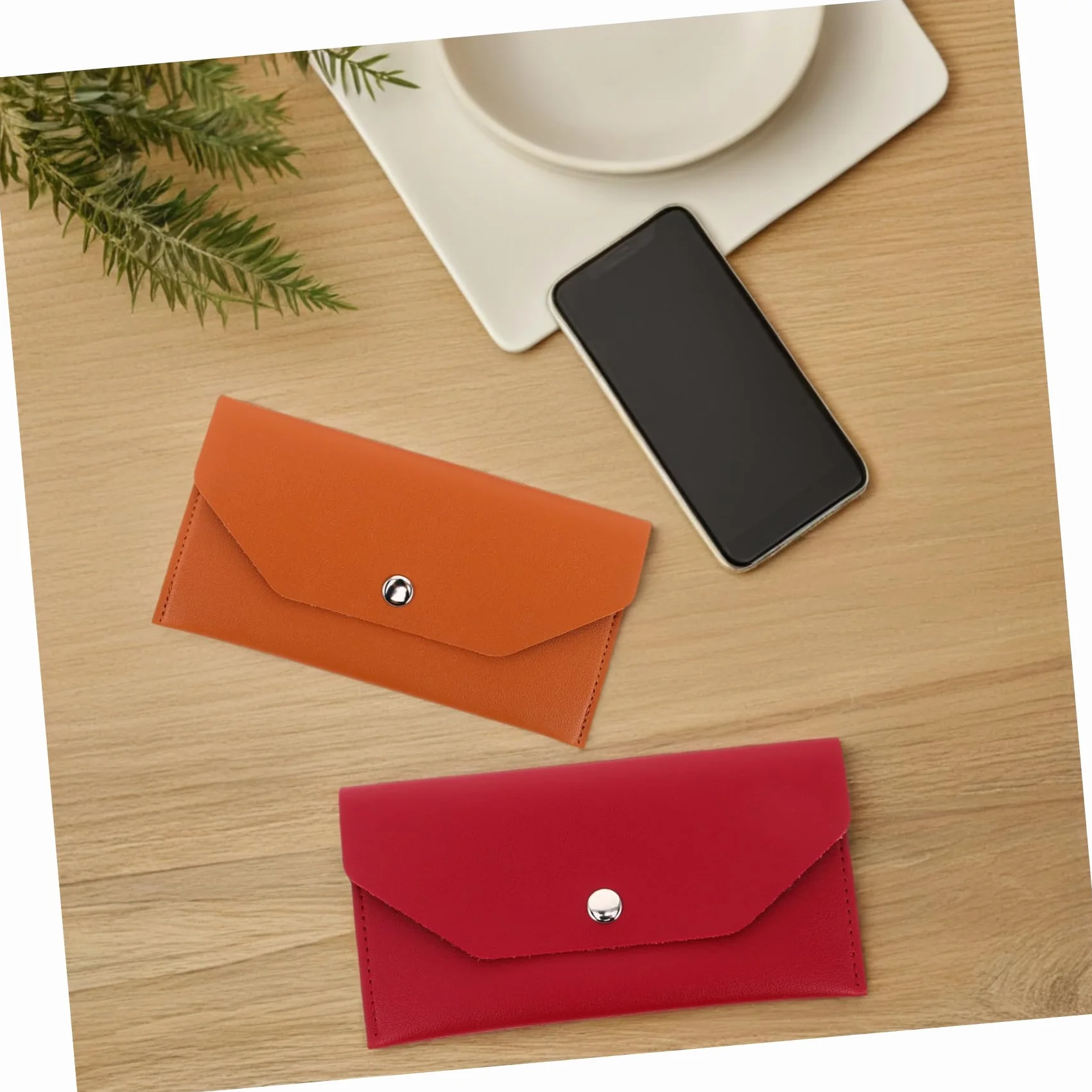 PACKOVE Enveloppes Budgétaires Format Long Rectangulaire en PU Synthétique Lot de 2 Réutilisables Imperméables