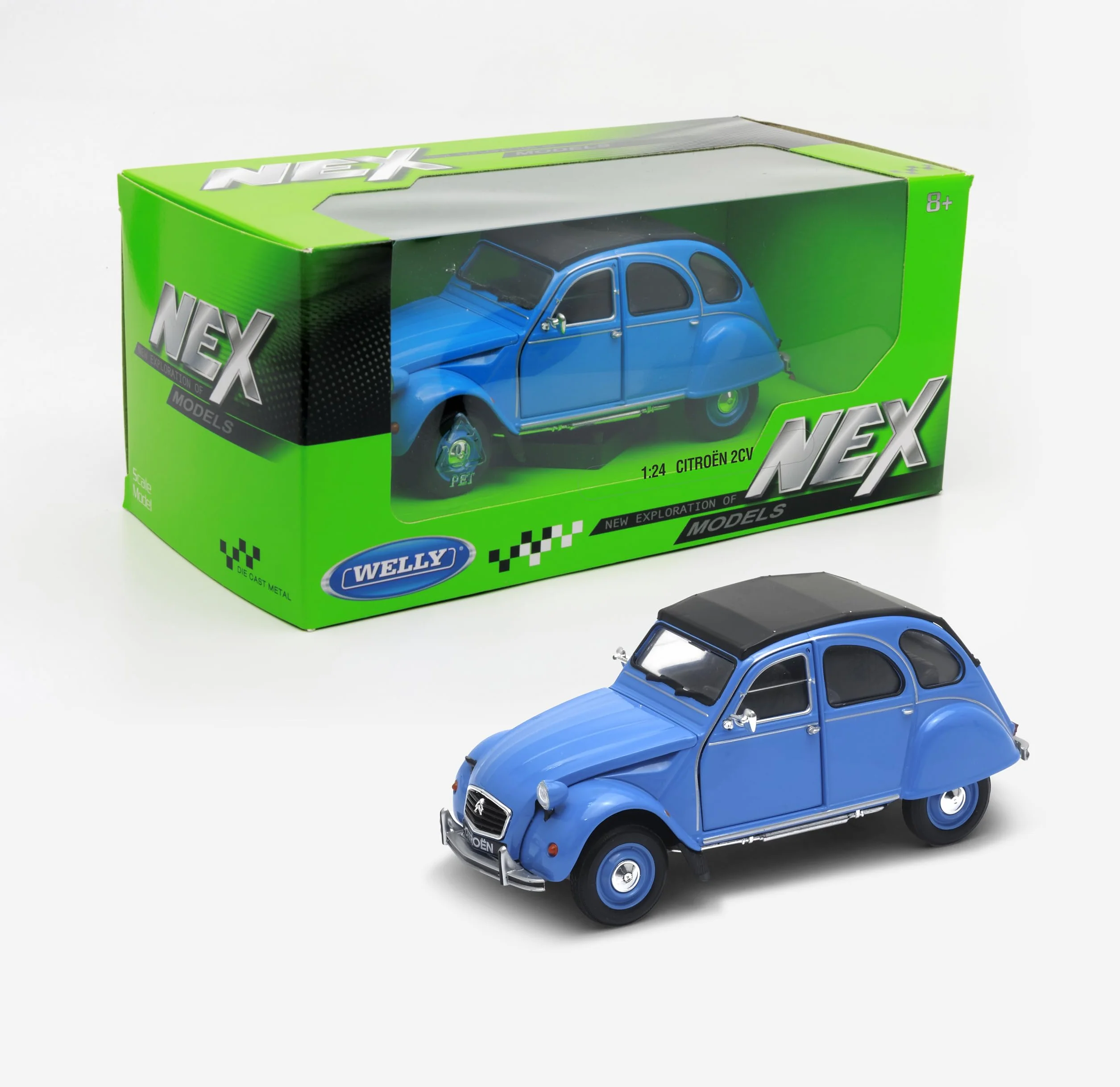 Welly OPO 10 Voiture 1/24 Citroen 2CV Bleue 24009A