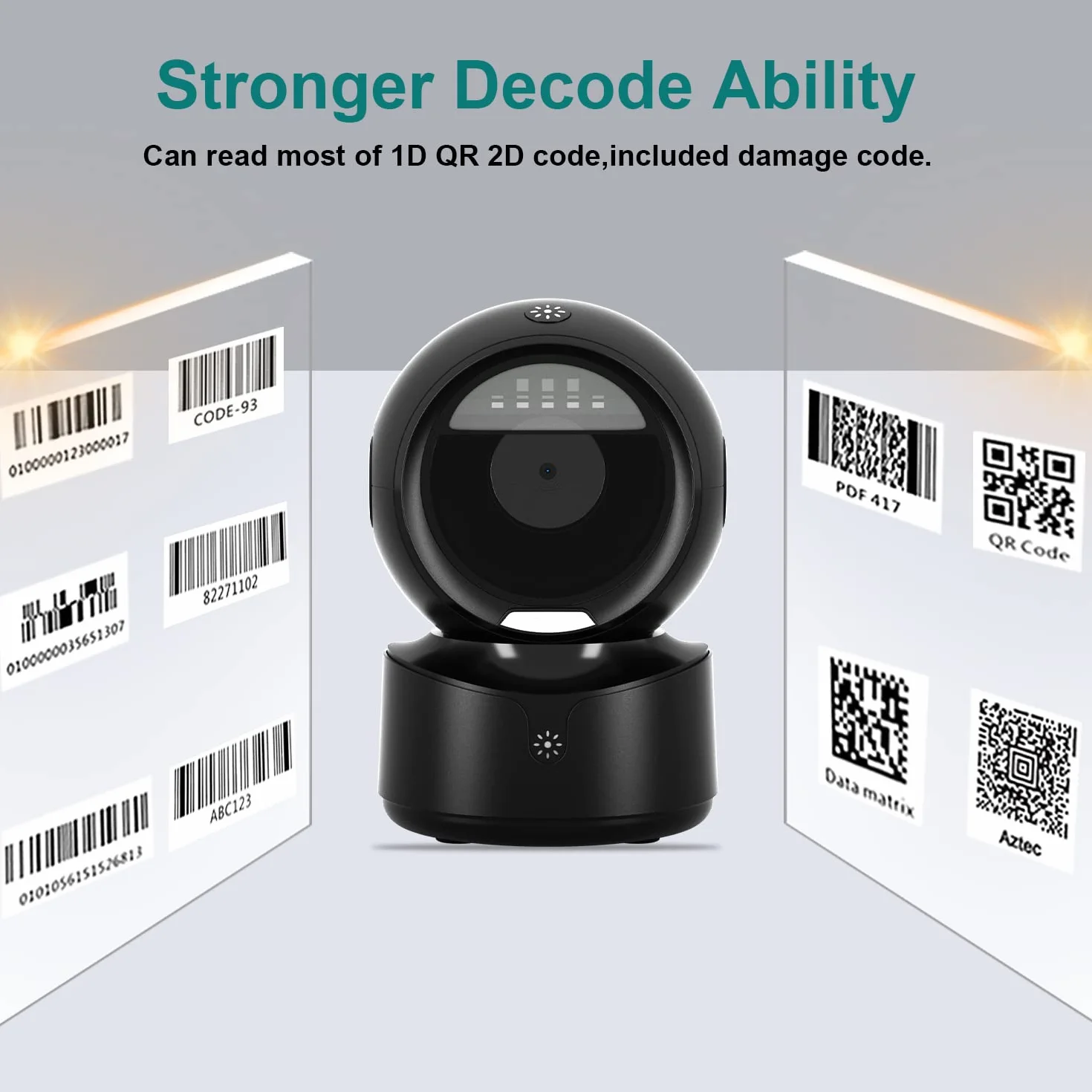 NetumScan Lecteur Code Barres USB QR 1D 2D Mains Libres Plateforme de Scan pour Écran
