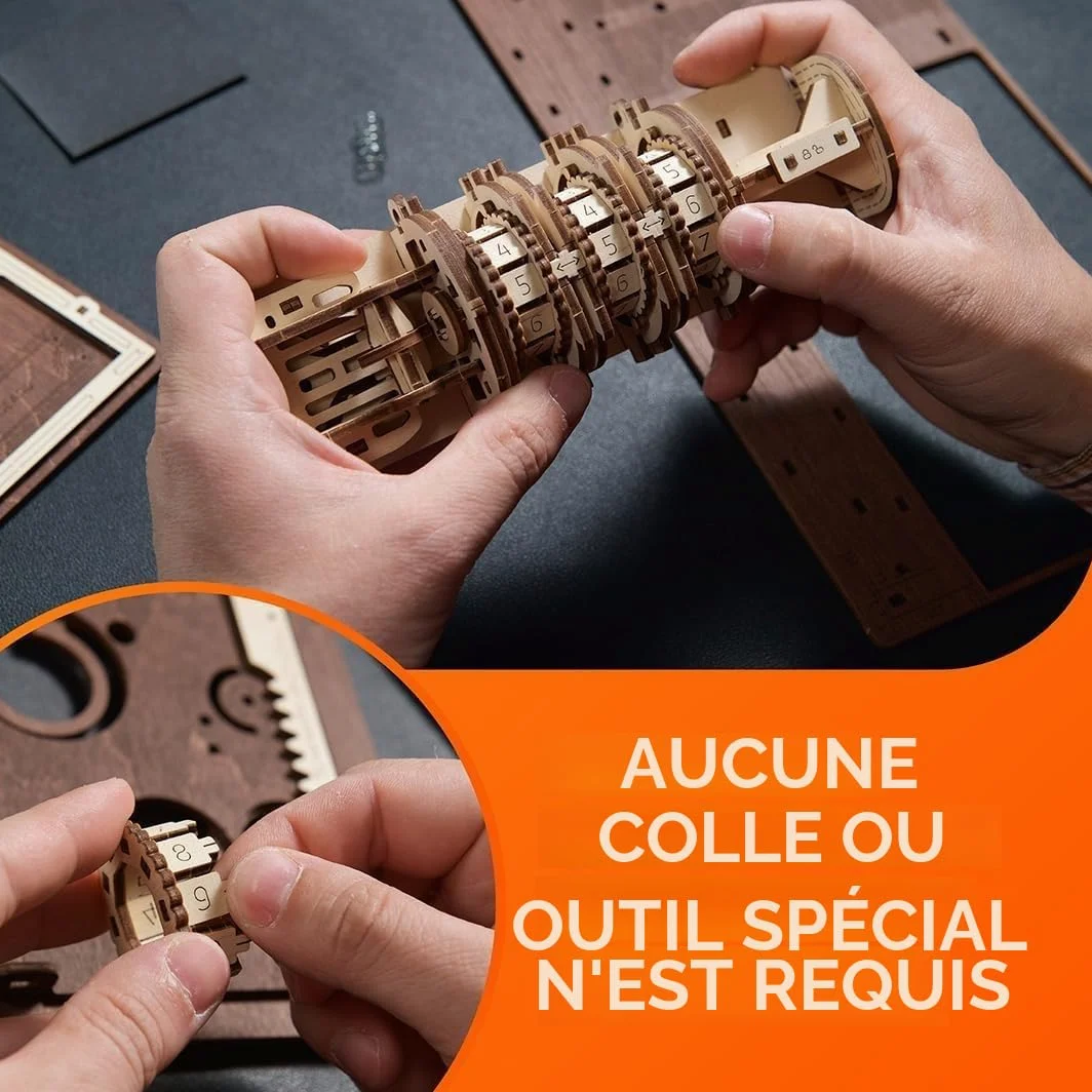 UGEARS Boite Secrete Puzzle 3D Bois Adulte - Maquette en Bois A Construire, Maquette Adulte DIY Construction Maquettes Et Modélisme Casse Tête, Steampunk Boite Cadeau Loisirs Créatifs Adultes