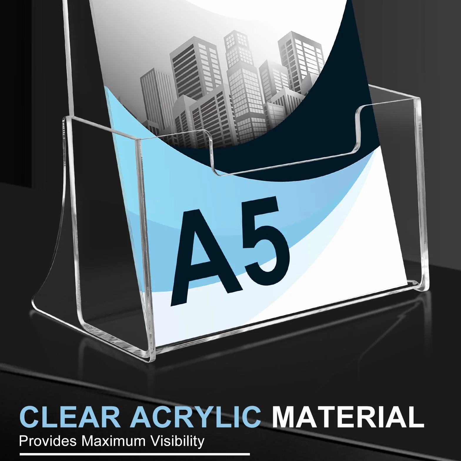 Porte-brochures A5 acrylique transparent lot de 2 support autoportant affichage