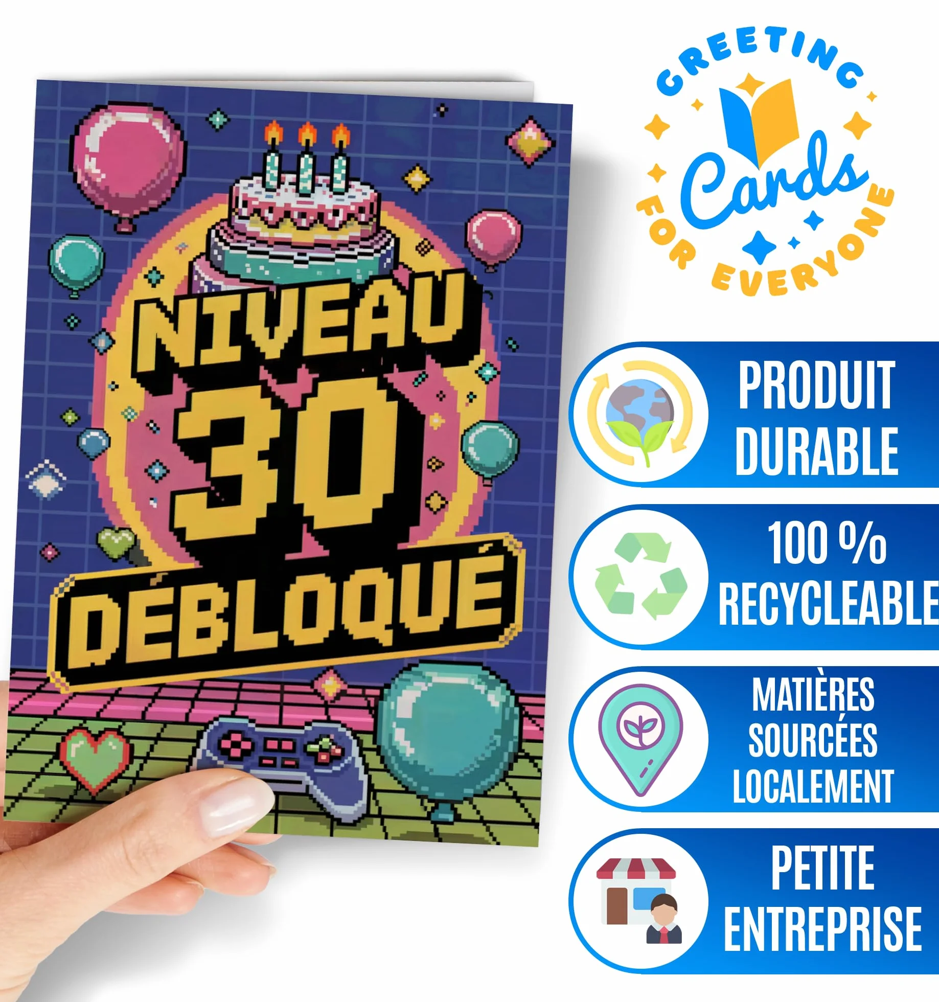 Carte Anniversaire 30 Ans Fille Garcon - Cadeau 30 Ans Femme Homme - Joyeux Anniversaire Deco
