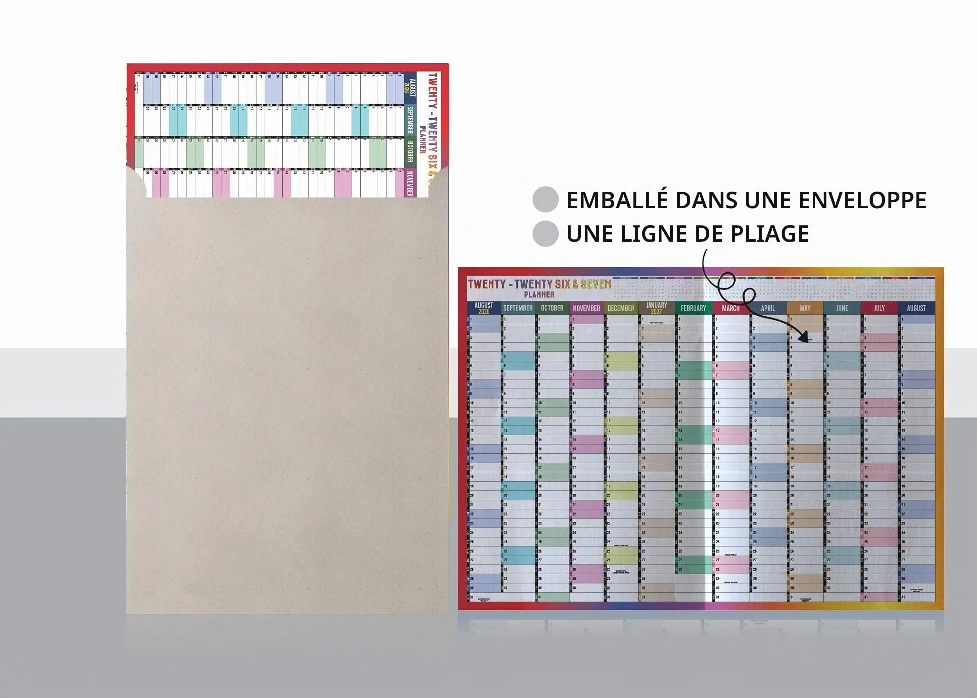 Planificateur mural A1 2025-2026 Calendrier scolaire annuel 59,4 x 84,1 cm
