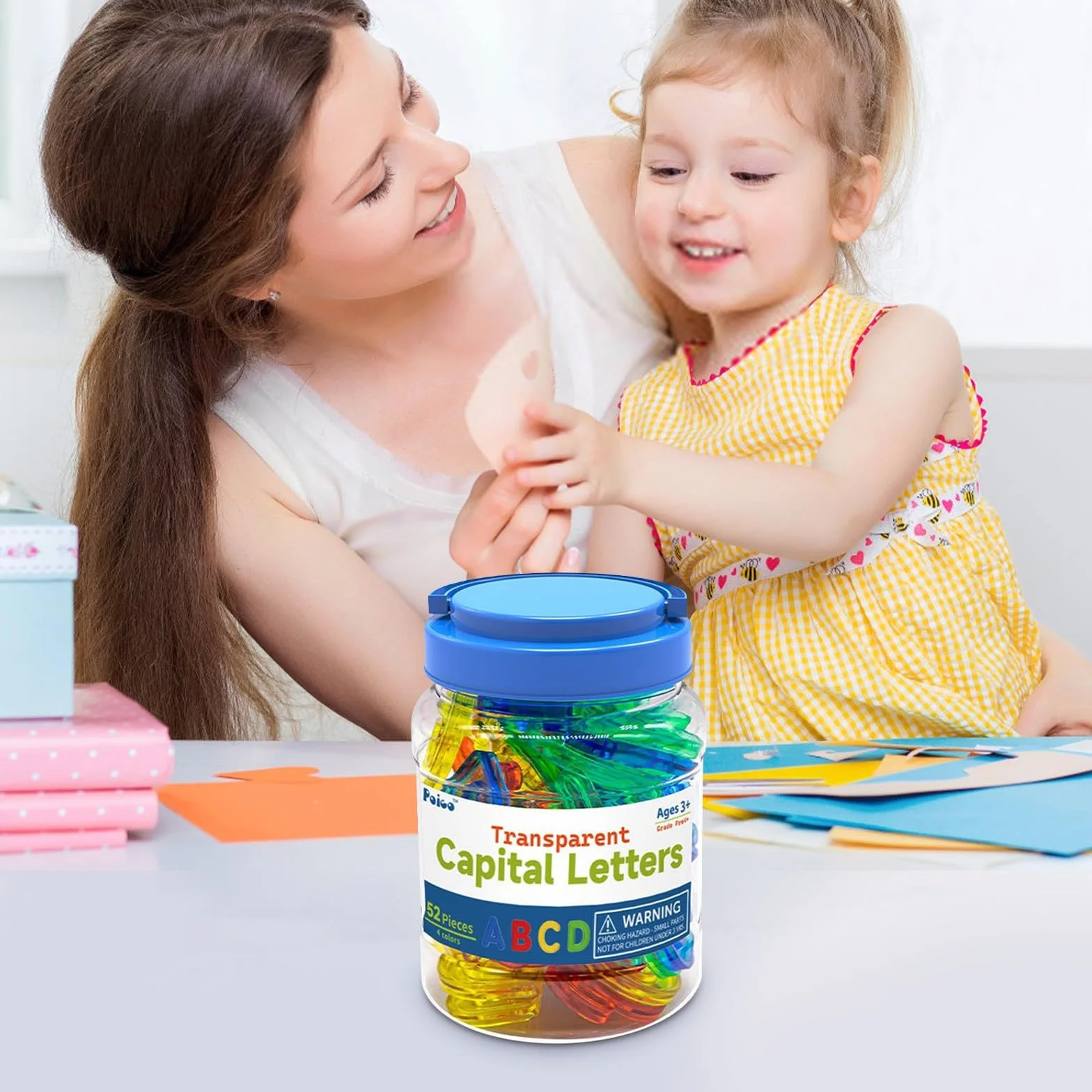 Lettres minuscules transparentes pour table lumineuse - Apprentissage sensoriel - 15 x 10 x 10 cm