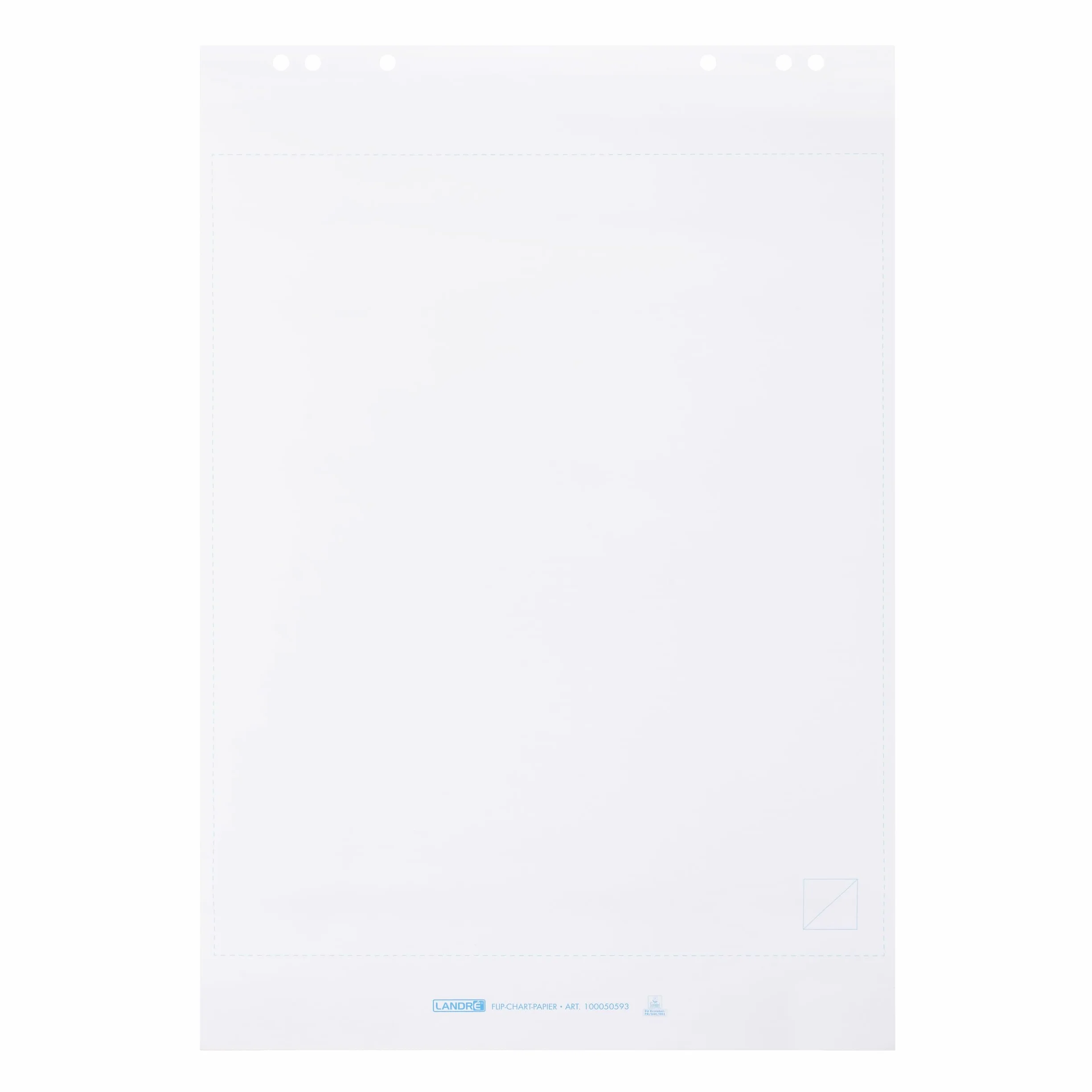 Landré Papier recyclé tableau à feuilles blanches Lot de 5 blocs 20 feuilles 6 perforations