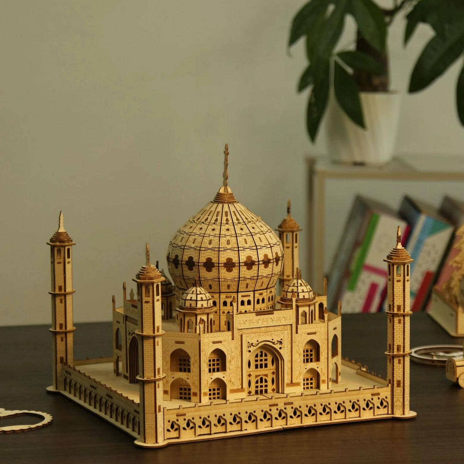 Cuteefun Kit Maquette d'Architecture, Puzzle 3D Taj Mahal avec LED [416Pcs] | Objet Décoratif Rafiné avec Éclairage LED, Maquette à Construire pour Adultes, Cadeau Unique pour Noël et Anniversaire