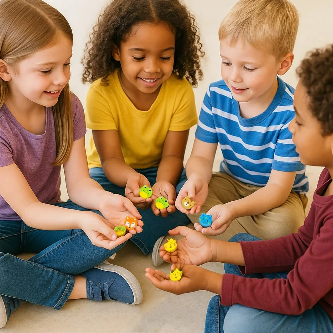 50 Pièces Gommes Animaux Mignons Effacer Crayons Dessin Animé Cadeaux Enfants