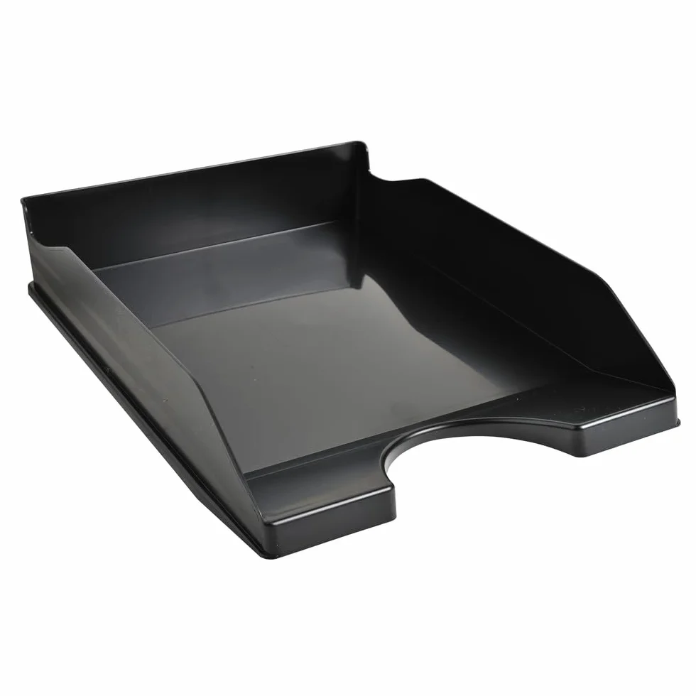 Exacompta ECOTRAY Lot de 10 corbeilles à courrier 34 x 25 x 6,5 cm noir A4+ Ange Bleu