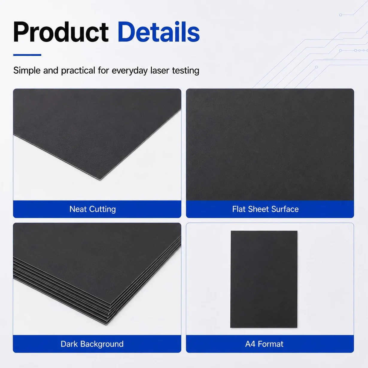 Papier de Test Gravure Laser A4 285x210mm Double Face pour Marquage Laser Fibre