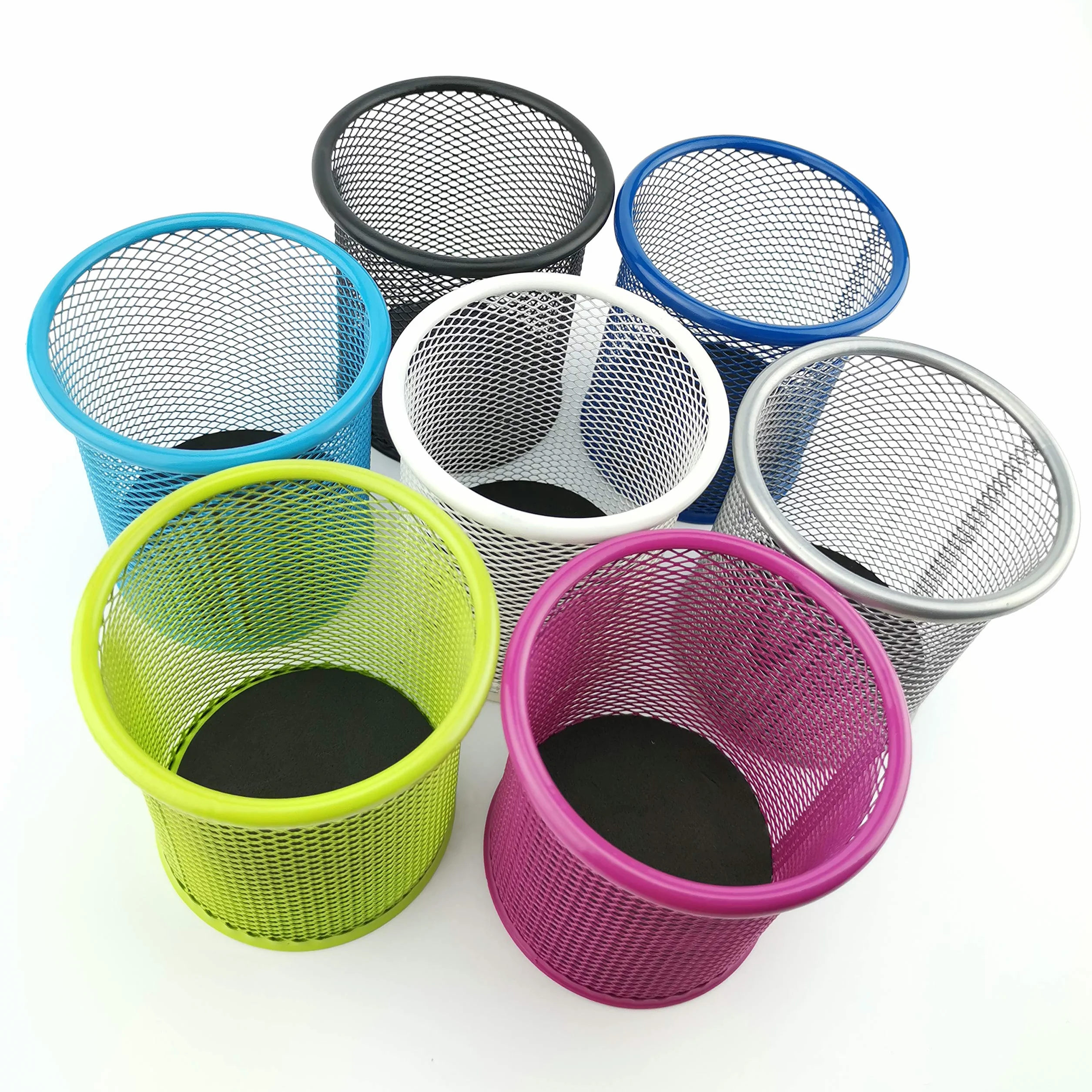 Pot à Crayons en Métal D.RECT - Porte-Stylo Rond - Organisation Bureau Noir