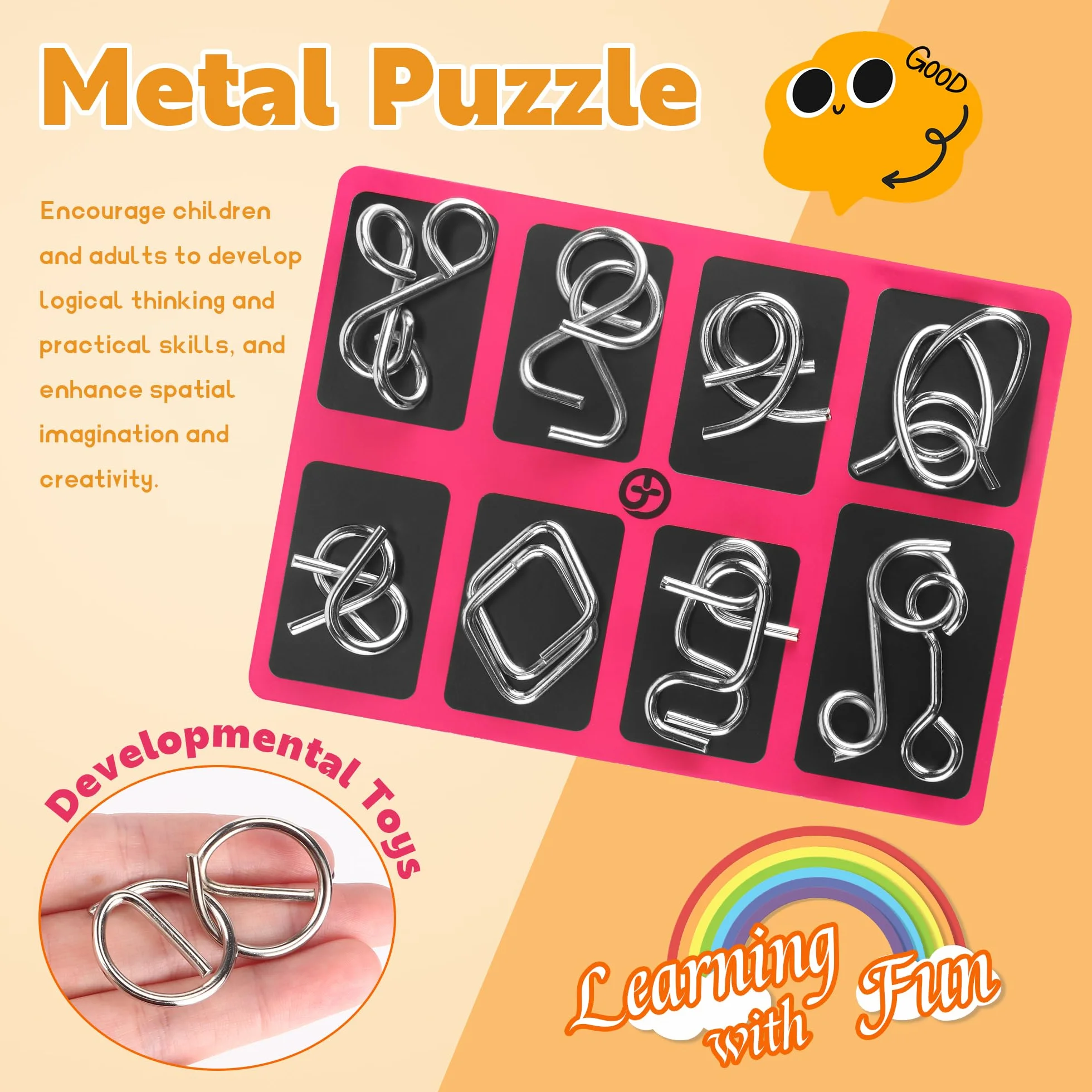 Casse-Tête Métal 32 Pièces IQ Puzzle Jouet Enfants Adultes Cadeau Anniversaire Noël