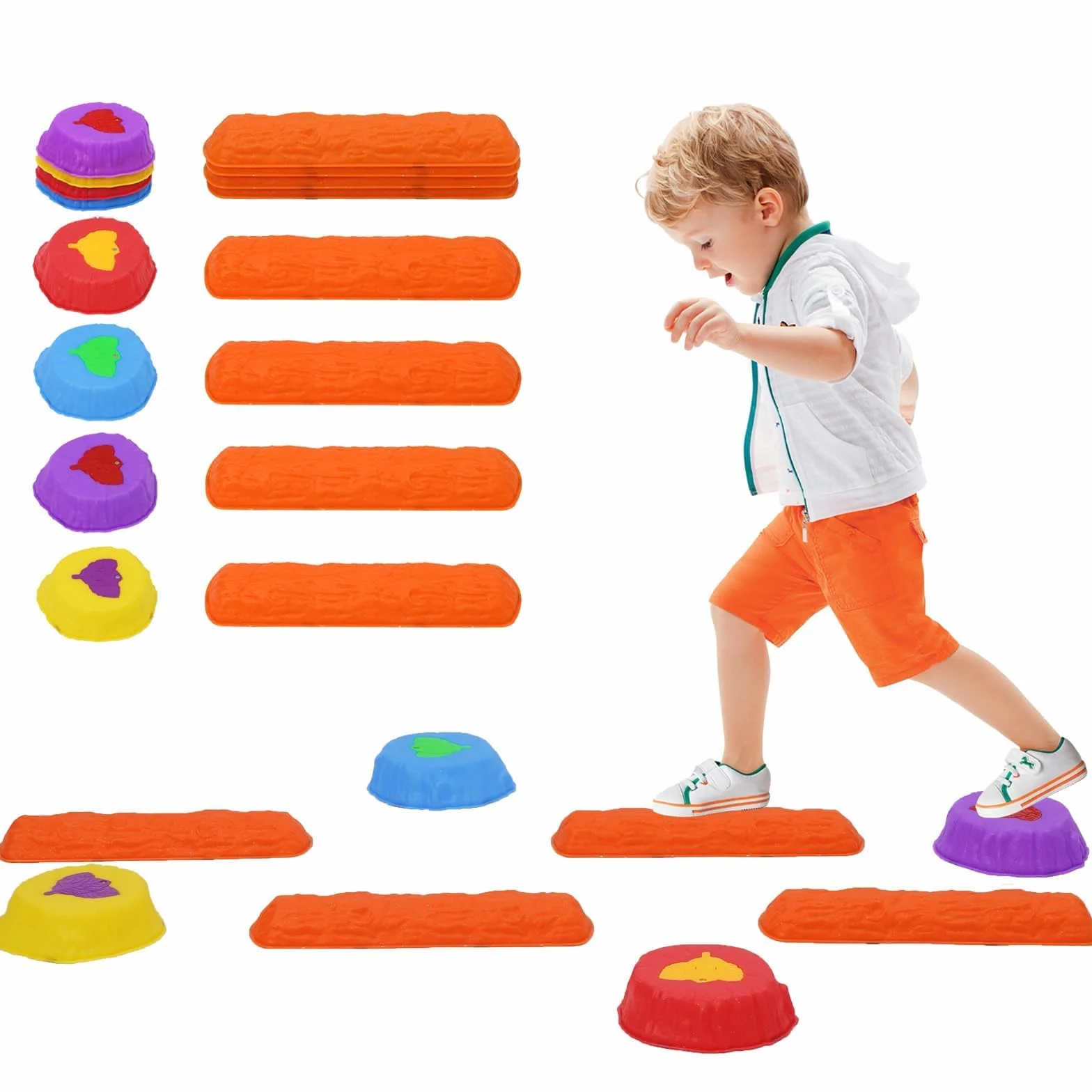 Pierres D'équilibre pour Enfants, Poutres Antidérapantes, Kit Module Motricité Bébé