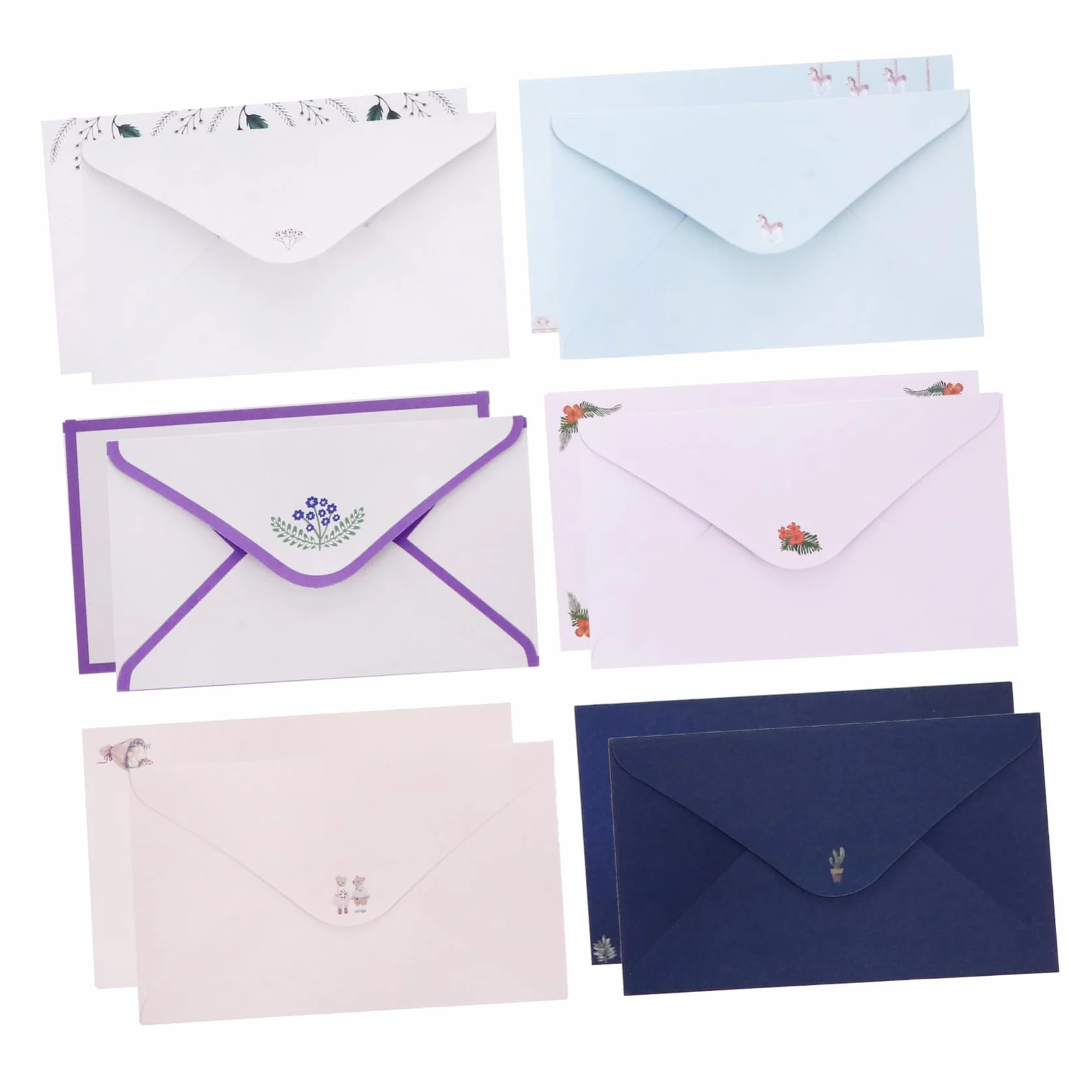 Ensemble de Papier à Lettres et Enveloppes A5 8 Sets Chic Élégant