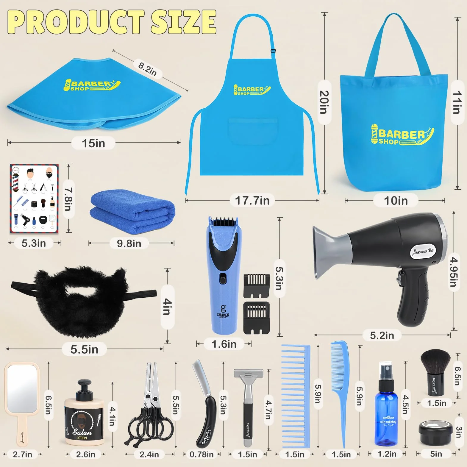 Kit de Coiffure Enfants avec Sèche-Cheveux, Accessoires de Coiffure 3+