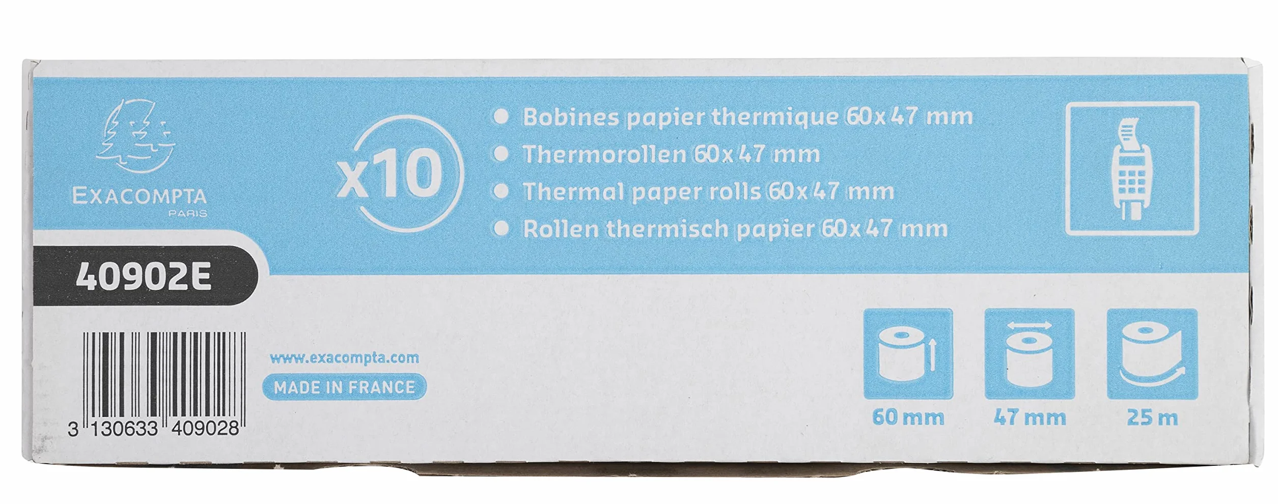 EXACOMPTA Bobines thermiques lot de 10 55g 60x47x12