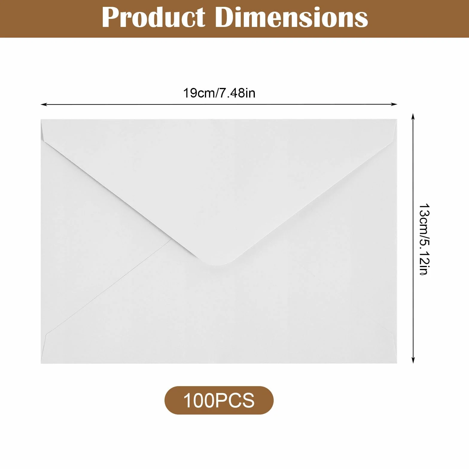 Enveloppes en papier kraft 13 x 19 cm Blanches Lot de 100 pour cadeaux invitations
