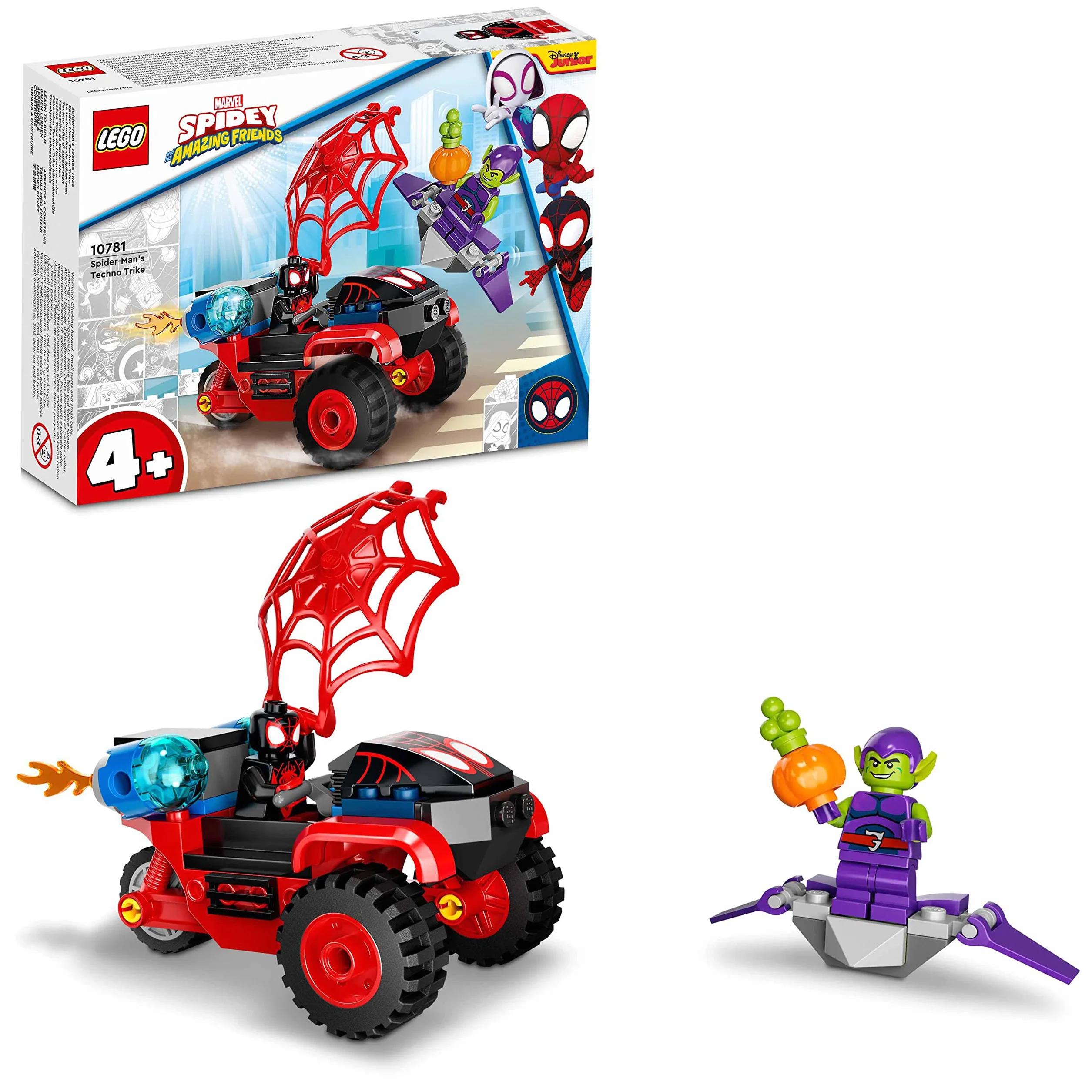 LEGO 10781 Marvel Spidey et Ses Amis Extraordinaires Miles Morales Techno-Trike Spider-Man Jouet Enfants +4 Ans