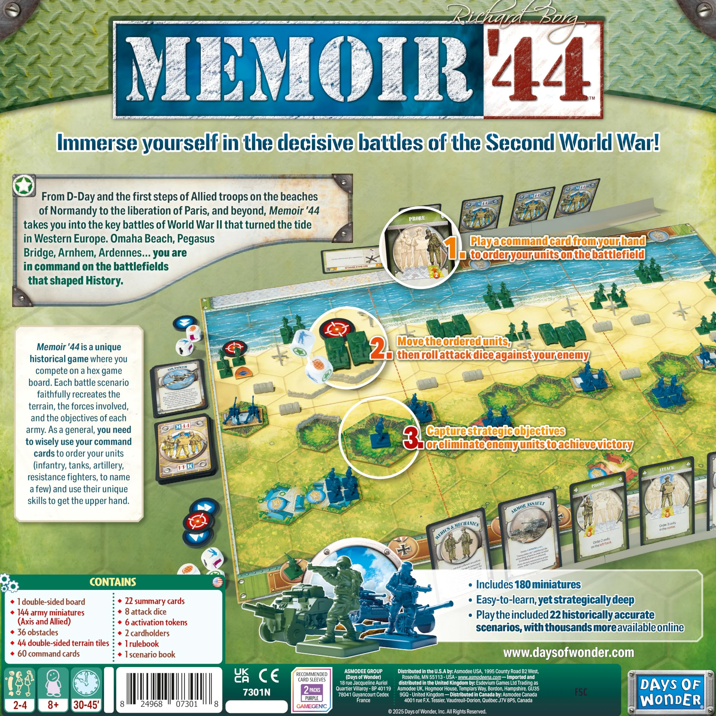 Asmodee Memoir '44 Refresh | Jeu de société | À partir de 8 ans | 2 à 4 joueurs | 45 minutes de temps de jeu ou plus