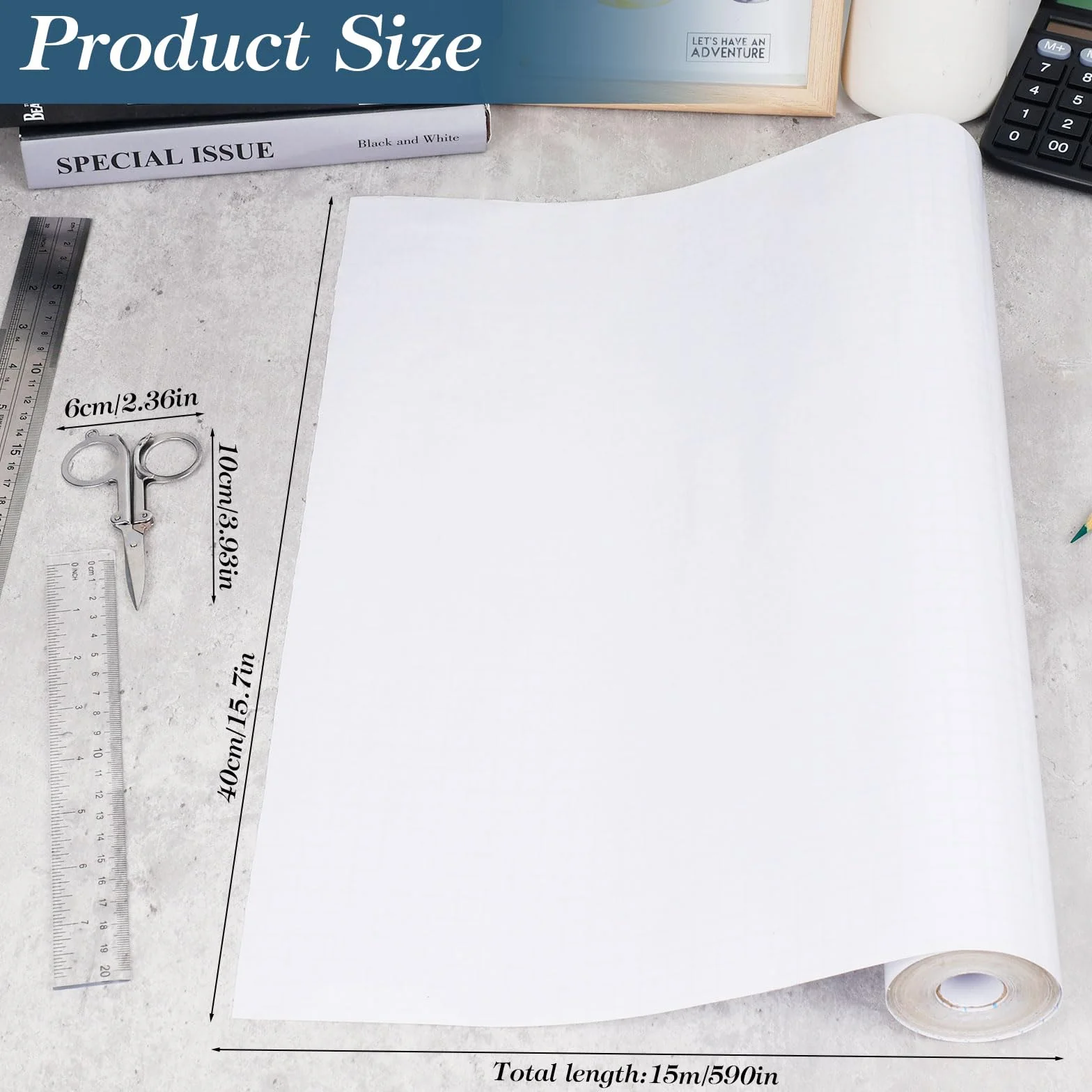 Film de protection autocollant pour livre Dadabig 40 cm x 15 m transparent 0,08 mm indéchirable imperméable