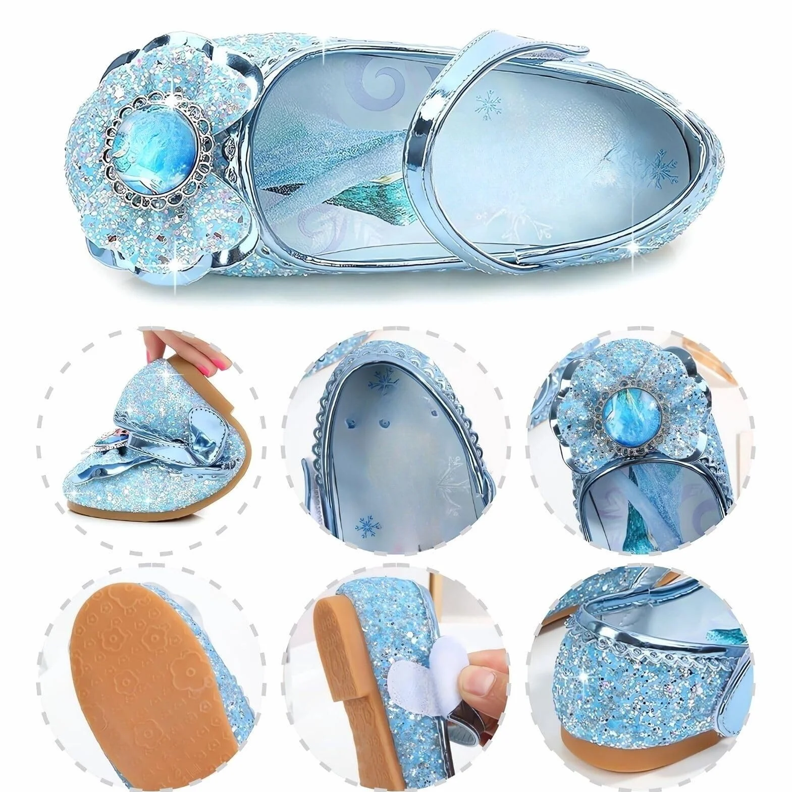 Chaussures Princesse Elsa Filles Baskets Paillettes Enfants Costume Fête Cosplay Mariage