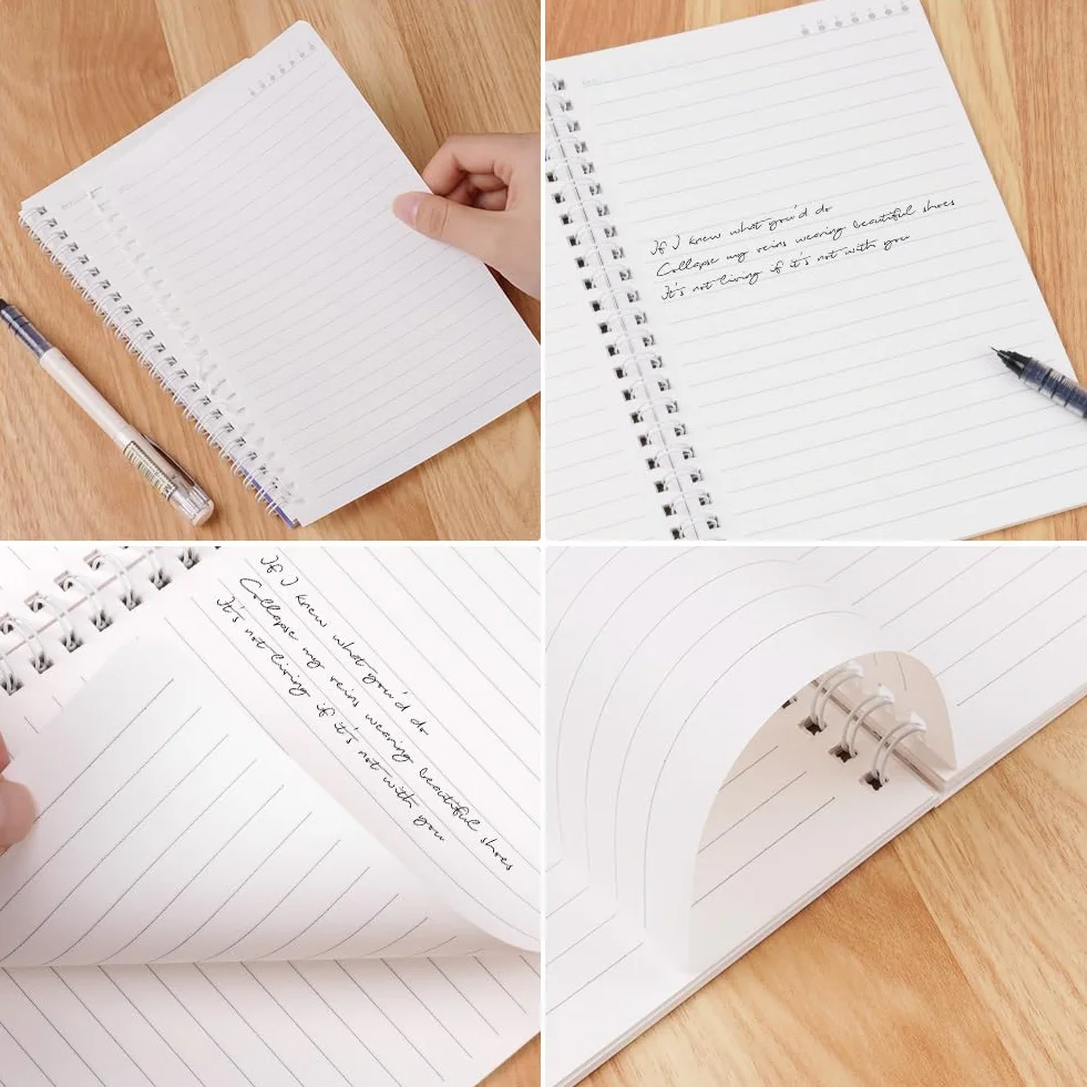 OFFCUP A5 Cahiers à Spirales 4pack Carnet de Notes 120 Pages Ligné pour École Bureau