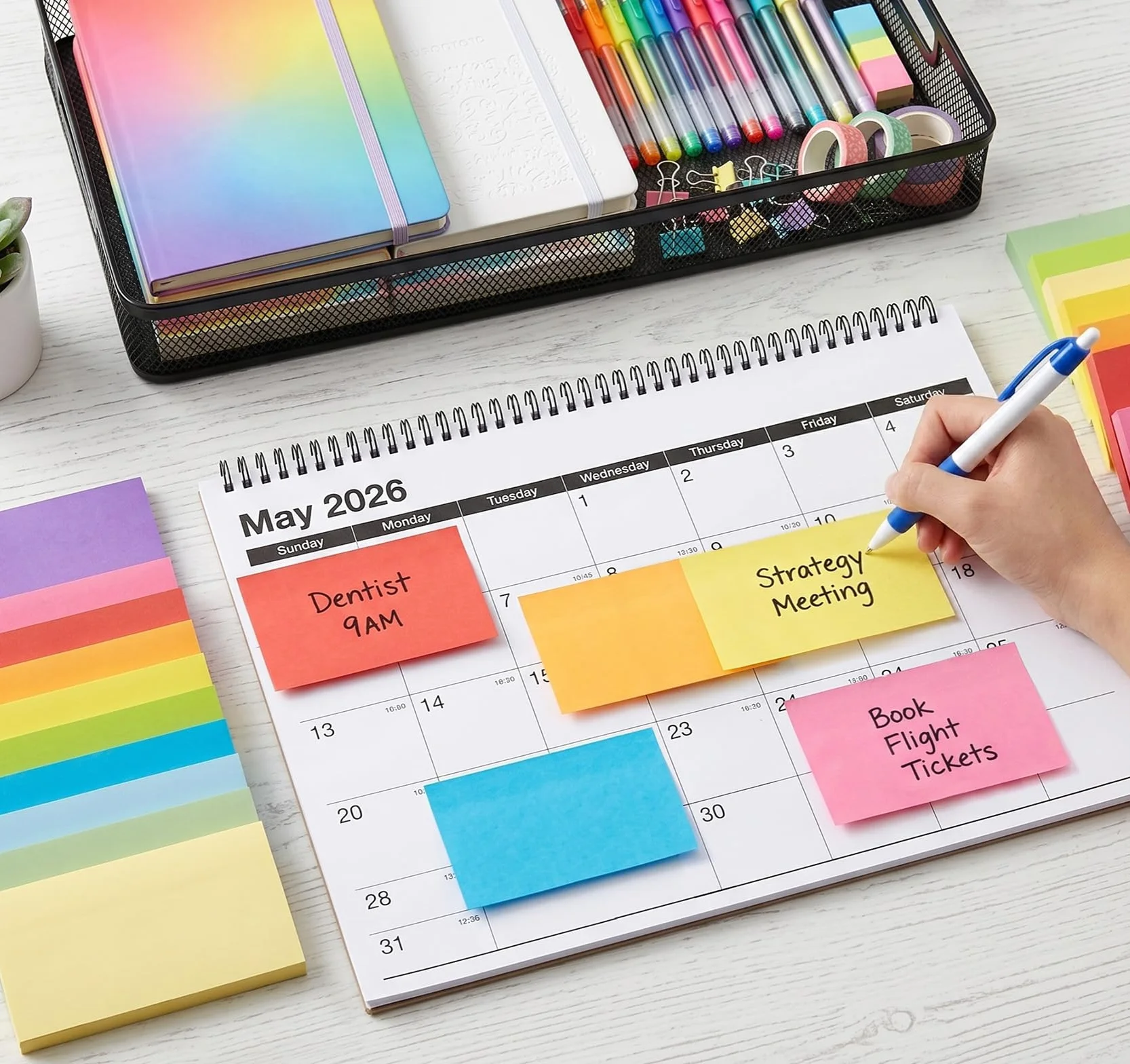 Agoer 1200 Notes Sticky Notes Lot de 12 Blocs Autocollantes 76 x 127 mm 100 Feuilles par Bloc 12 Couleurs