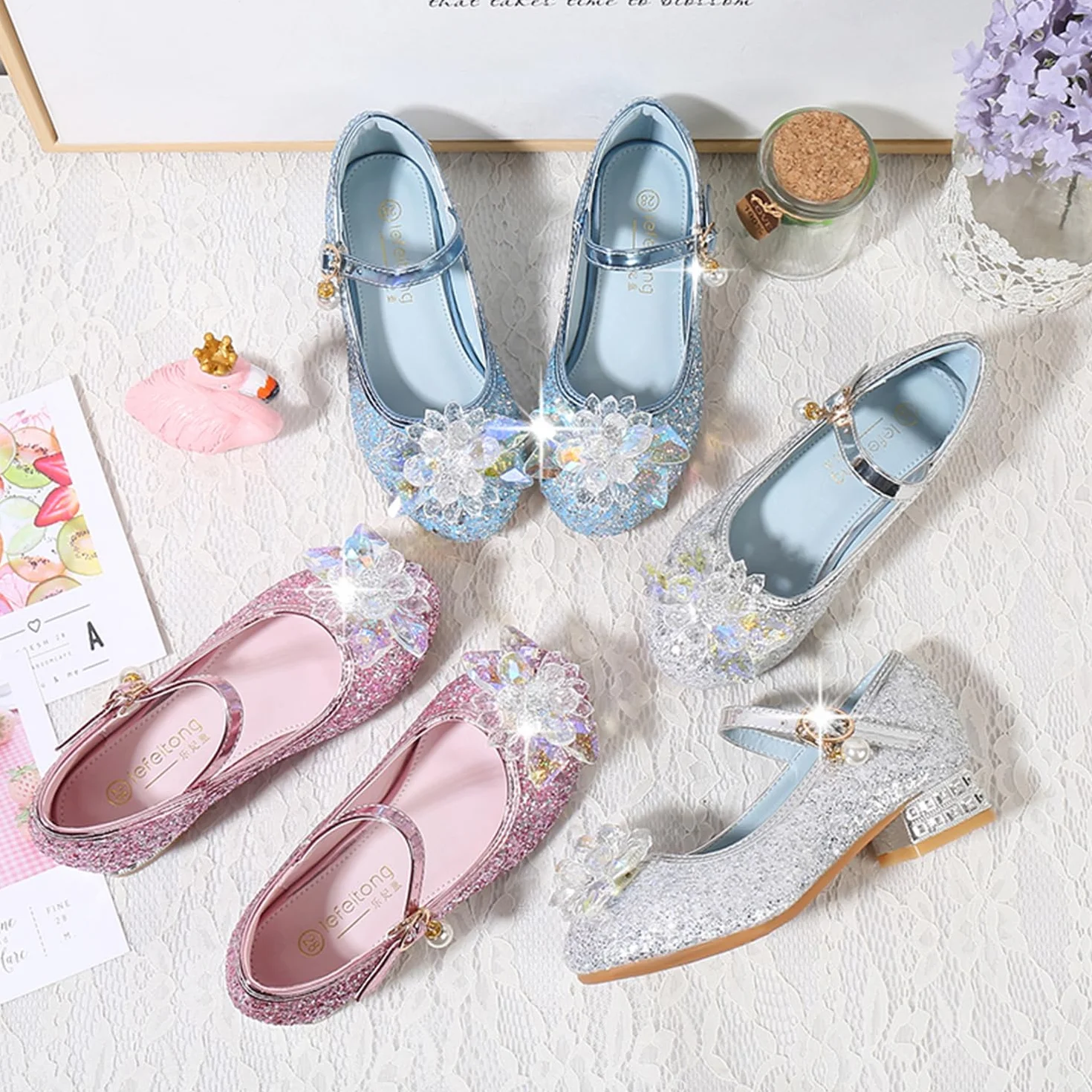 Sandales à Talon Cosplay Boucle Princesse Enfants Chaussures pour Déguisement