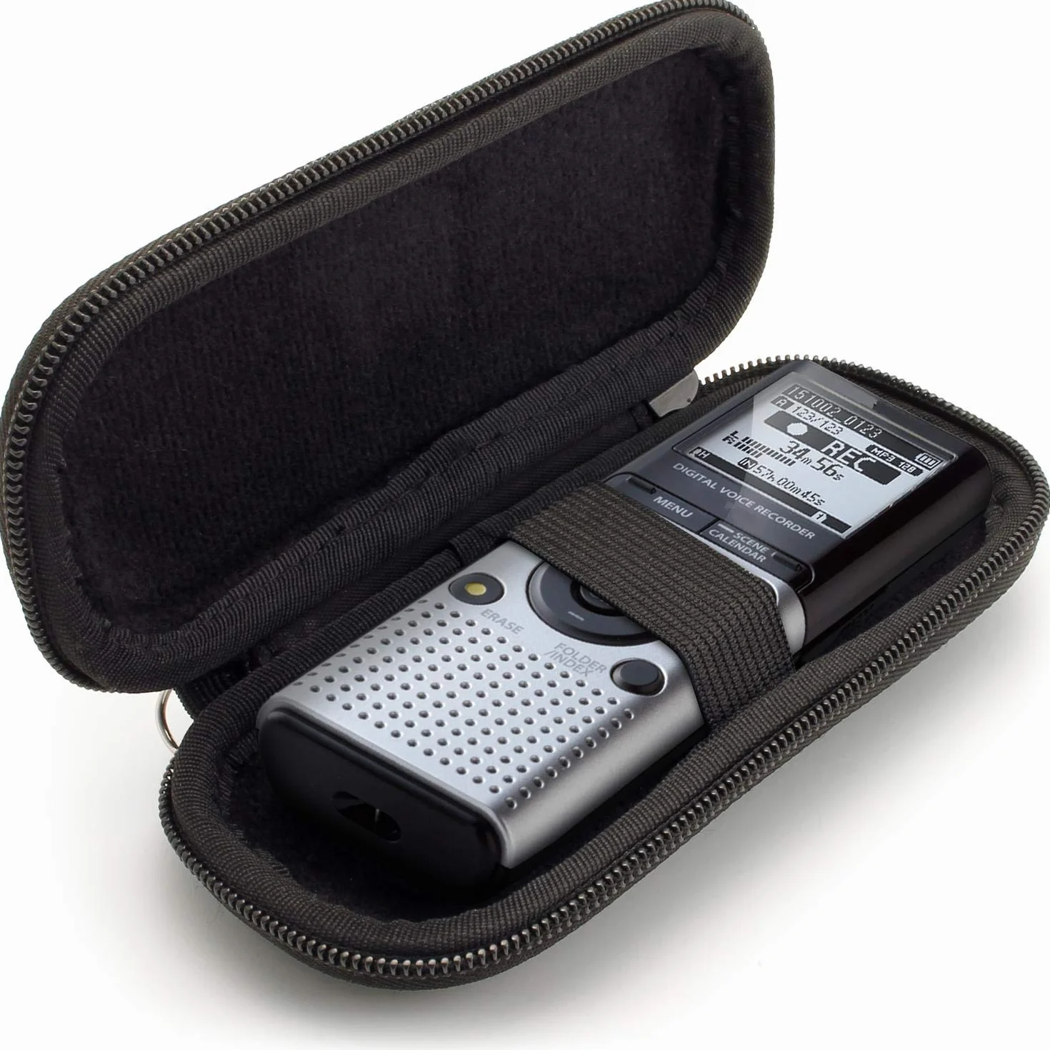 iGadgitz U6688 Housse de transport rigide en EVA pour Olympus enregistreurs vocaux numériques Noir