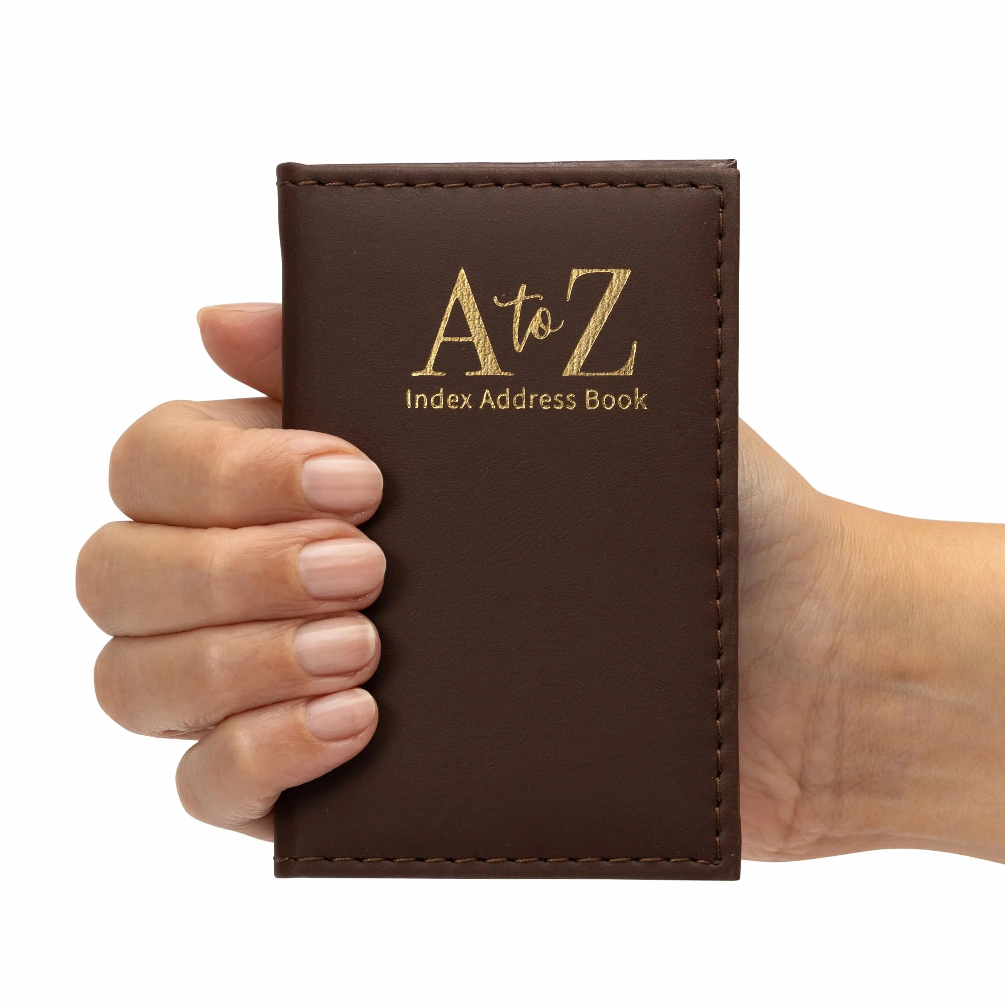 Evelay Carnet d'adresses similicuir exécutive rembourrée A-Z Marron