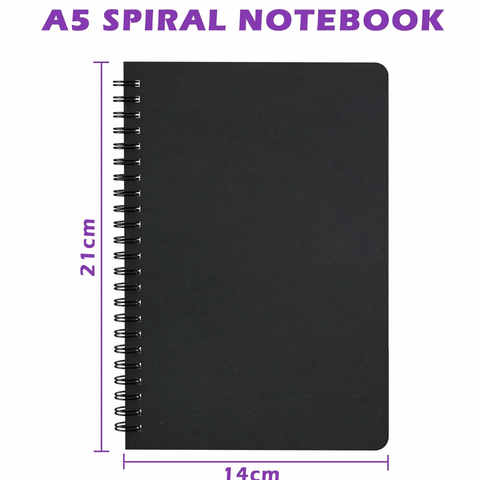 PALUDO Lot de 4 Cahiers A5 Spirales Ligné Couverture Kraft 120 Pages