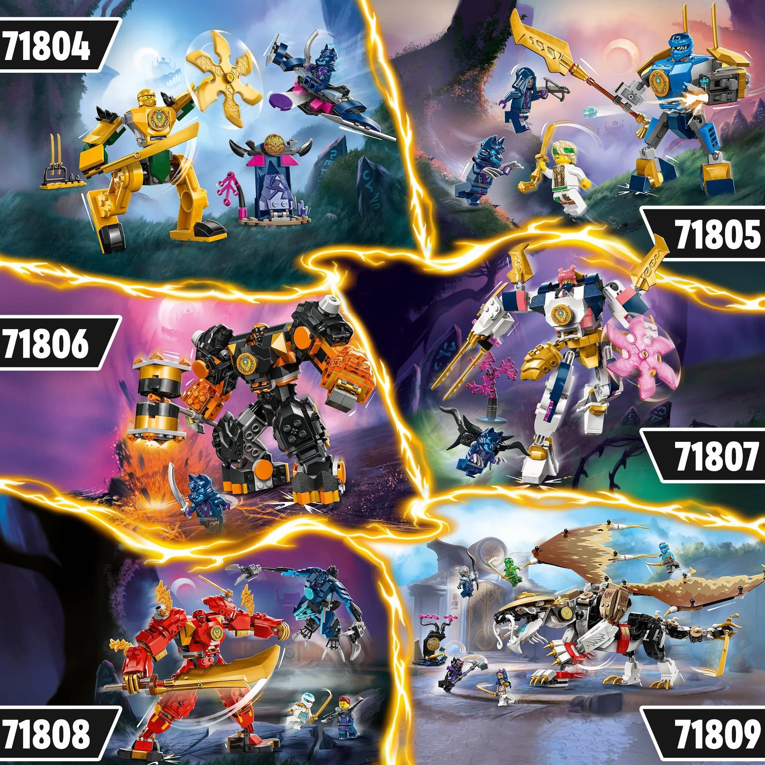 LEGO Ninjago Pack de Combat Robot de Jay Jouet Ninja Figurines Jay Mini-Katana Robots Cadeau Enfants 6 Ans 71805