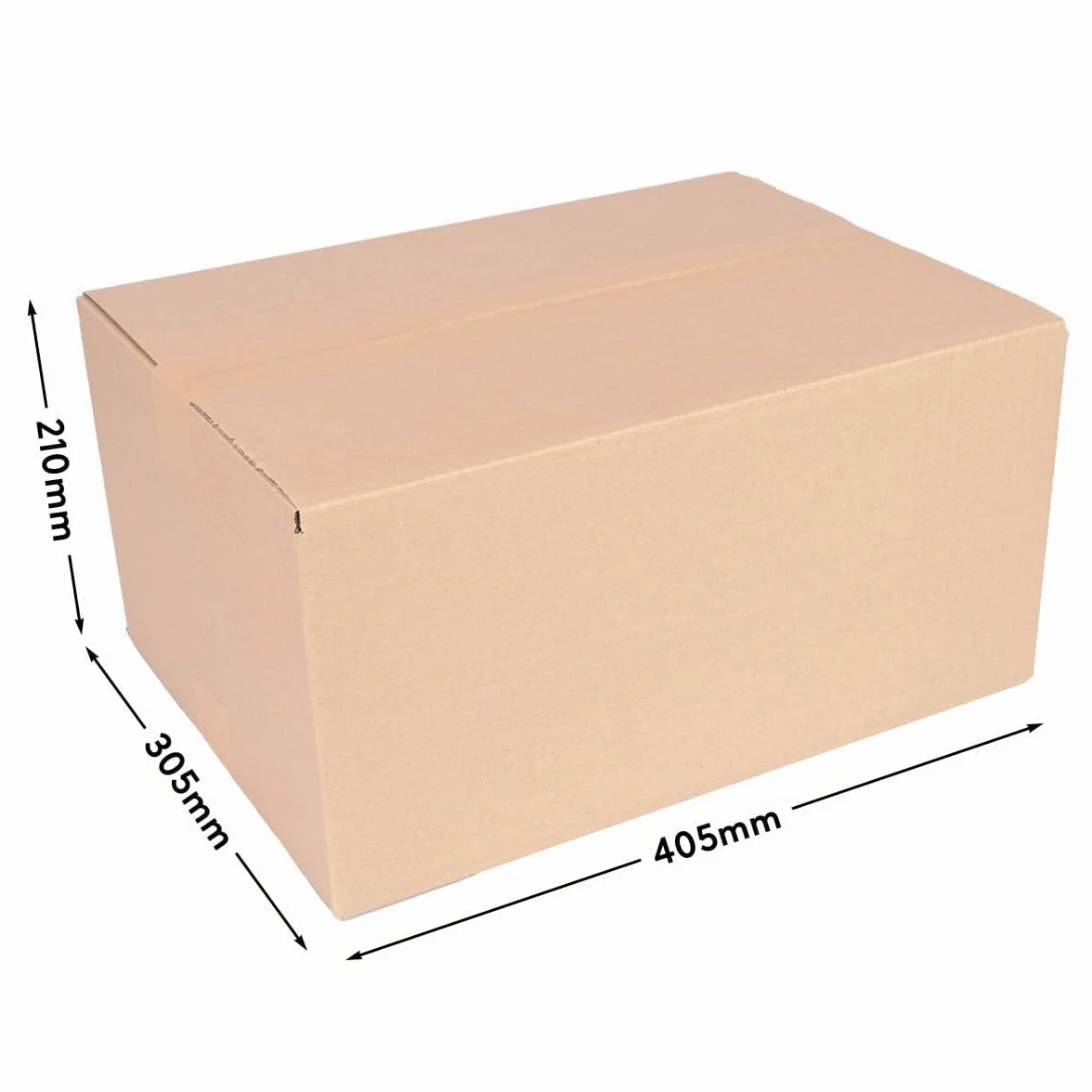 Cartons pliants d'emballage 400 x 300 x 200 mm hauteur variable KK 90 bruns simple cannelure 25 pièces