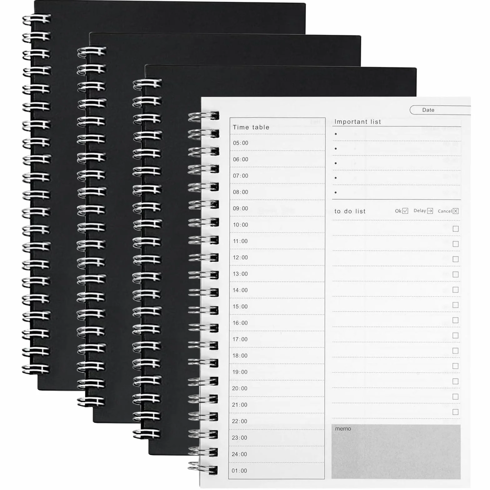 To Do List Bloc Note Daily Planner A4 Cahier Spirale Agenda Journalier 19 cm x 13.2 cm