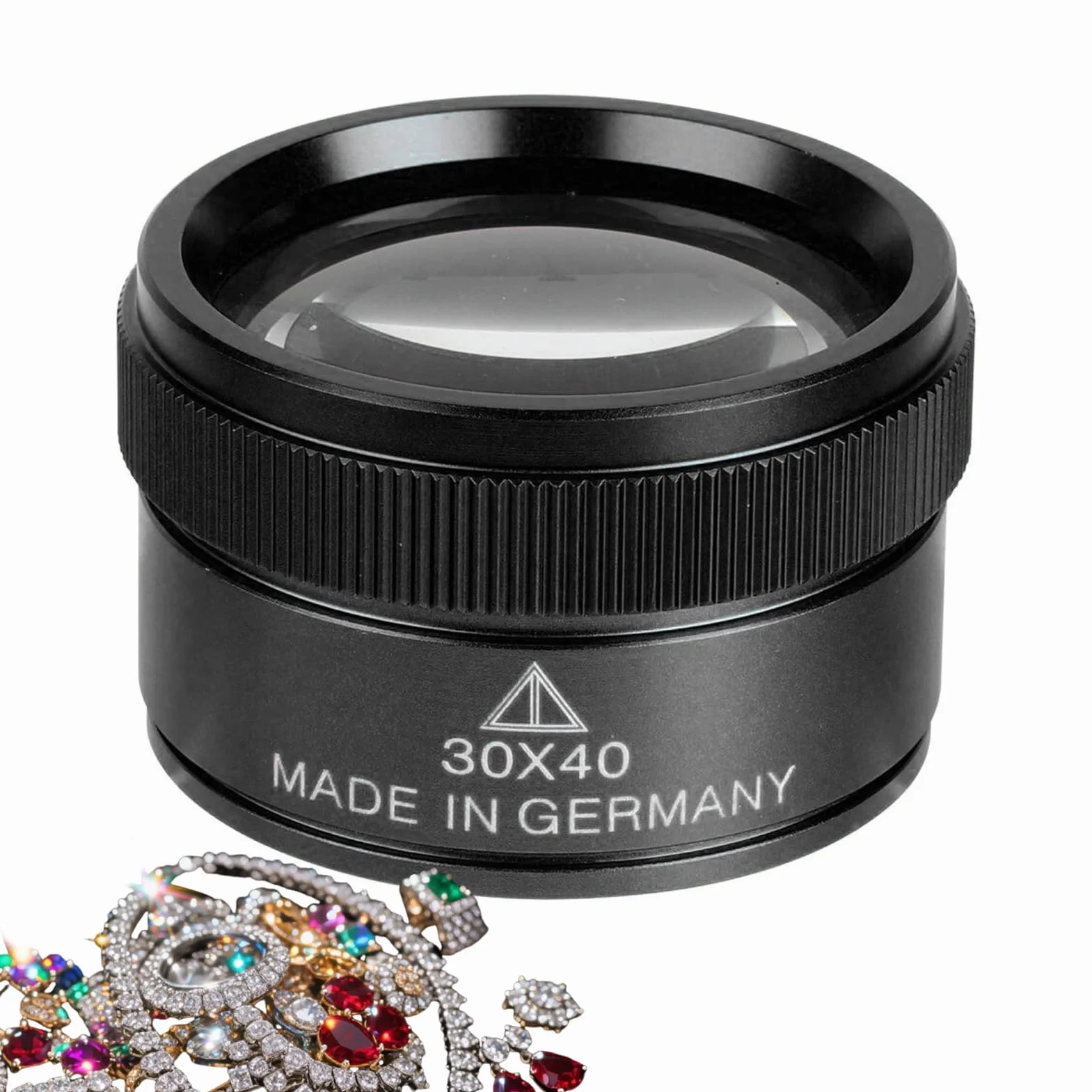 Loupe de Poche 30x Haute Précision pour Travail de Bijoux, Objectif Professionnel Léger