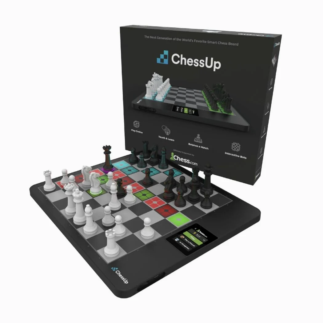 ChessUp 2 – Échiquier électronique Bryght Labs – Wi-Fi, moteur d'échecs, jeu TouchSense, échiquier intelligent lumineux, IA, leçons, jeu sans fil