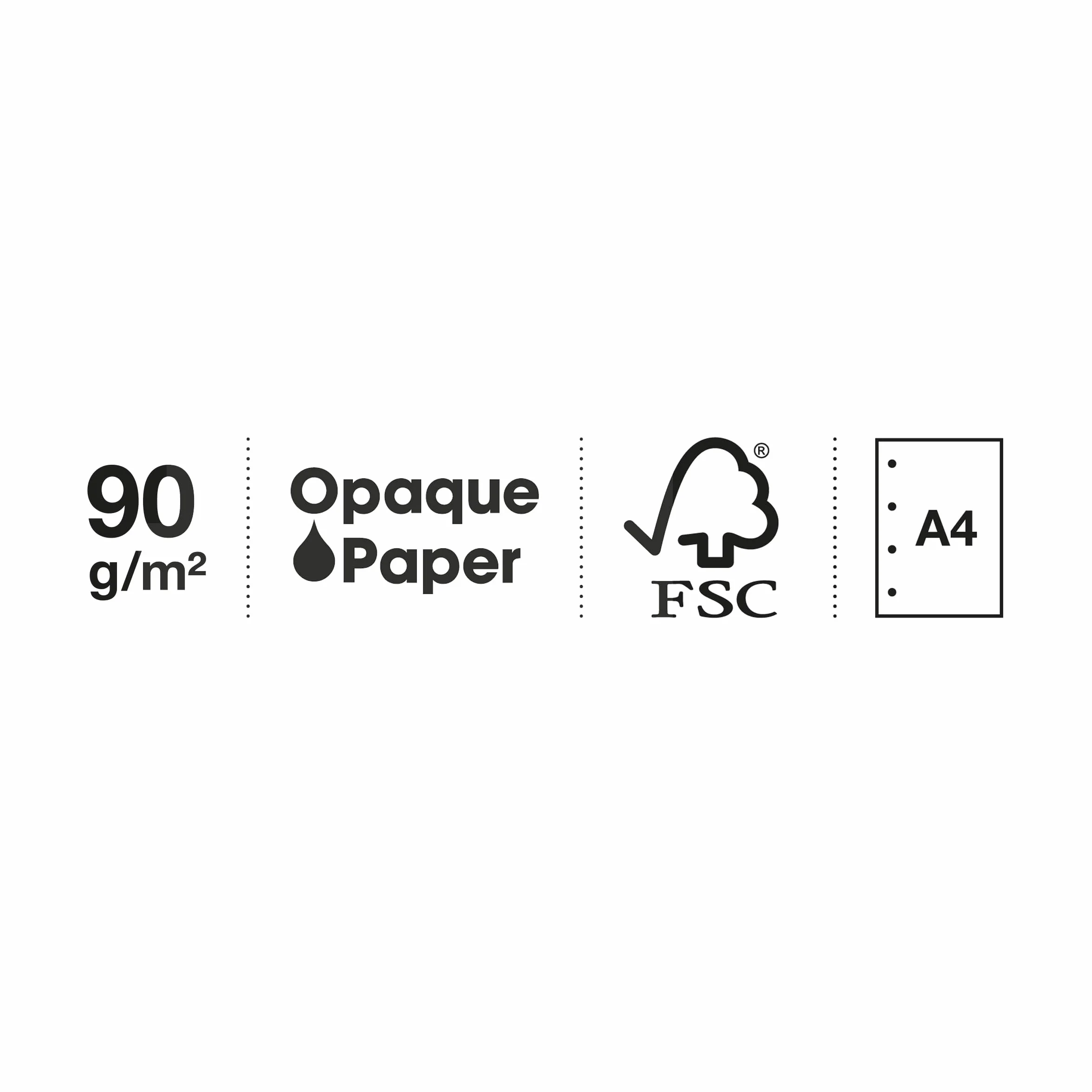 Miquelrius Recharge de feuilles A4 quadrillées 5x5 mm, 150 feuilles 90 g/m², gris