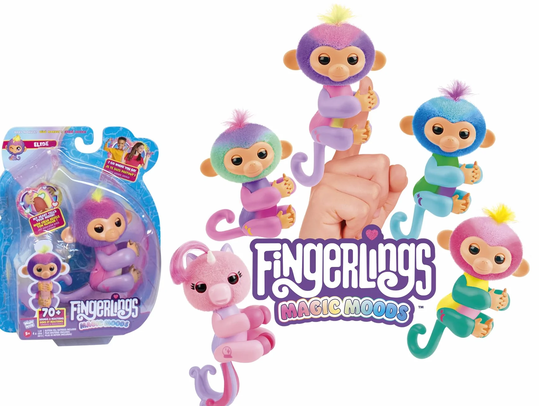 Lansay FINGERLINGS Magic Moods Jade Jouet Interactif 70 Sons Piles Incluses Dès 5 Ans