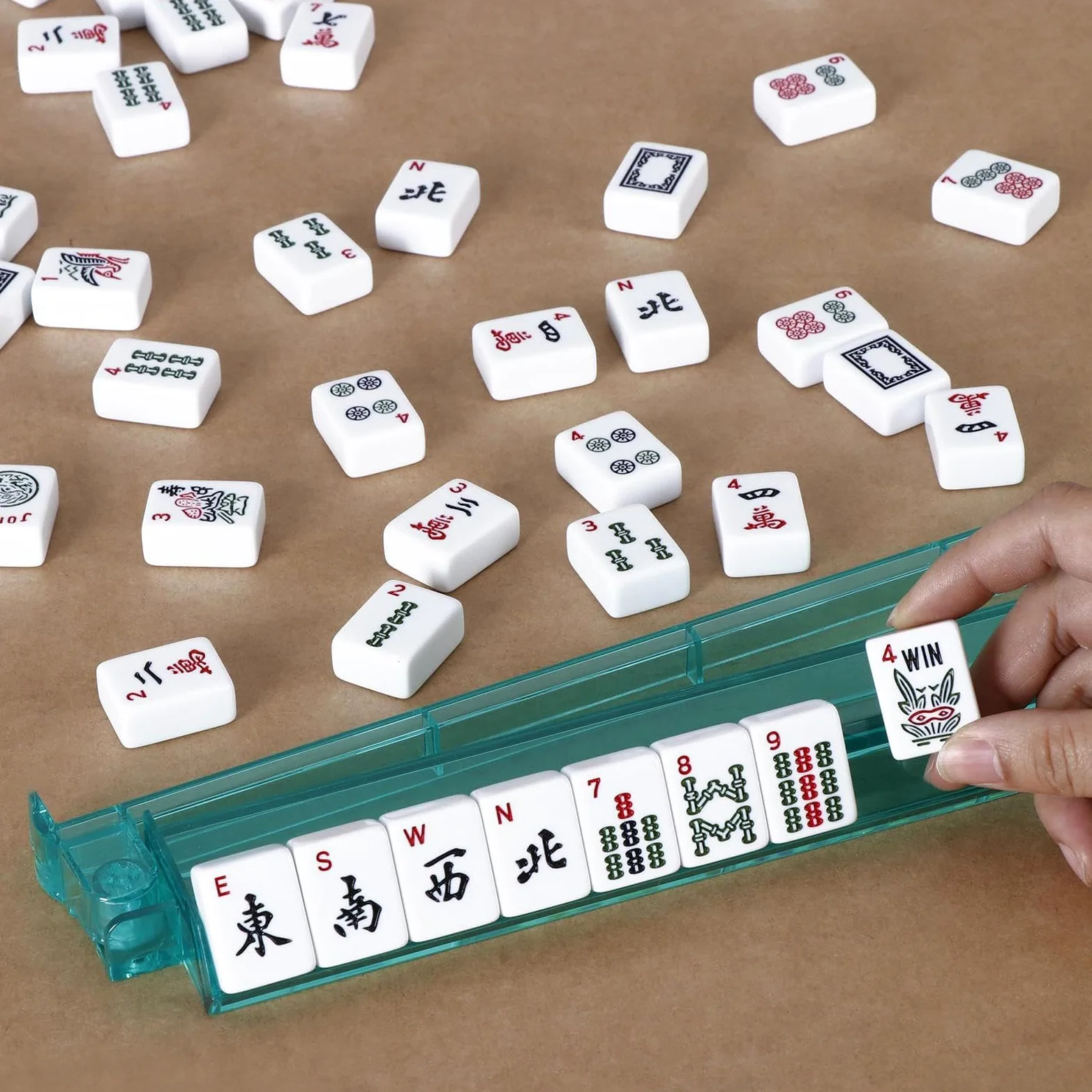 Générique Jeu Complet De Mahjong - 166 Tuiles avec Sac De Transport Portable | Accessoires Complets Dés Et Règles Portable pour Apprentissage Maison Adultes Débutants Et Seniors