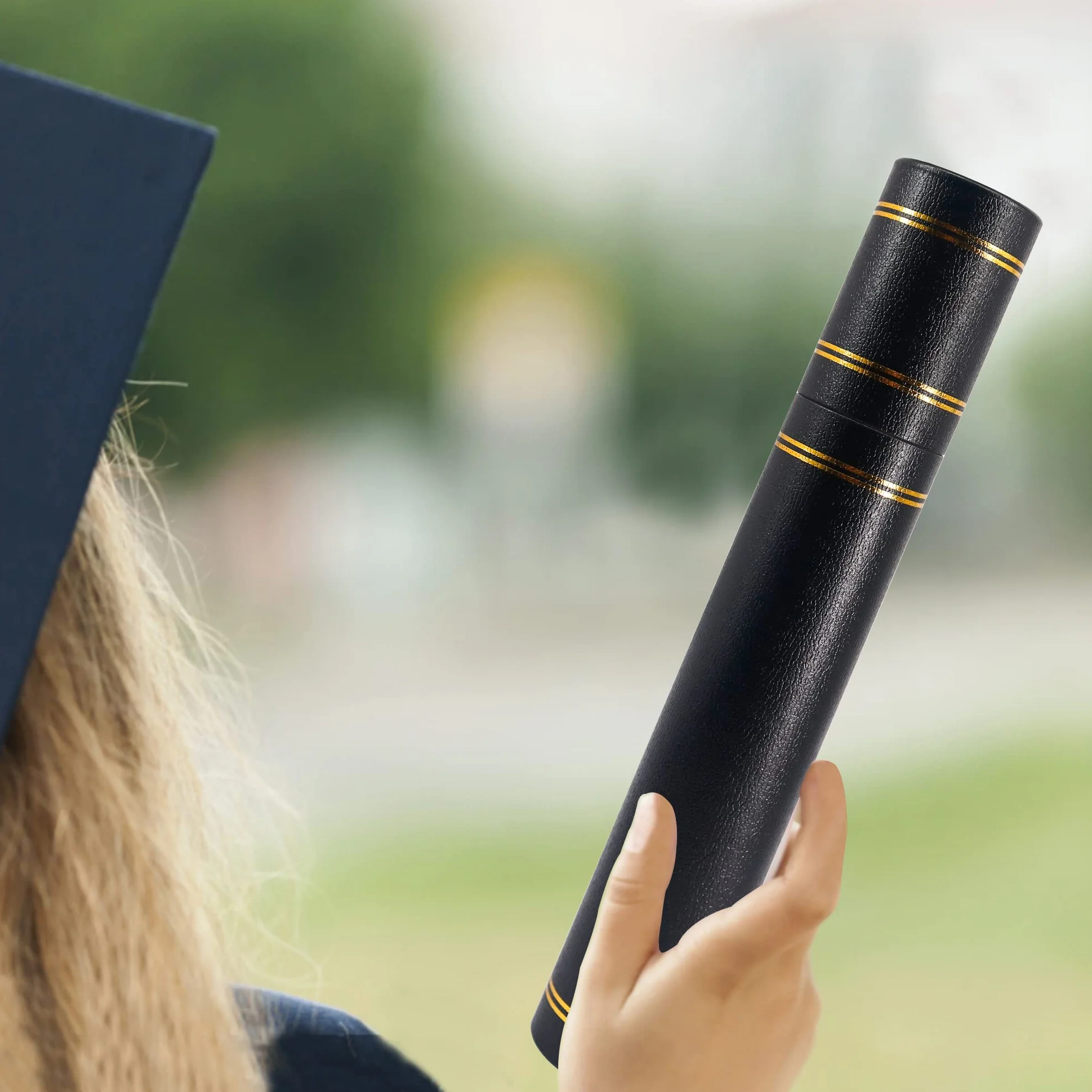 GraduationMall Porte-parchemin de Certificat Tube de Diplôme Format A4 Noir