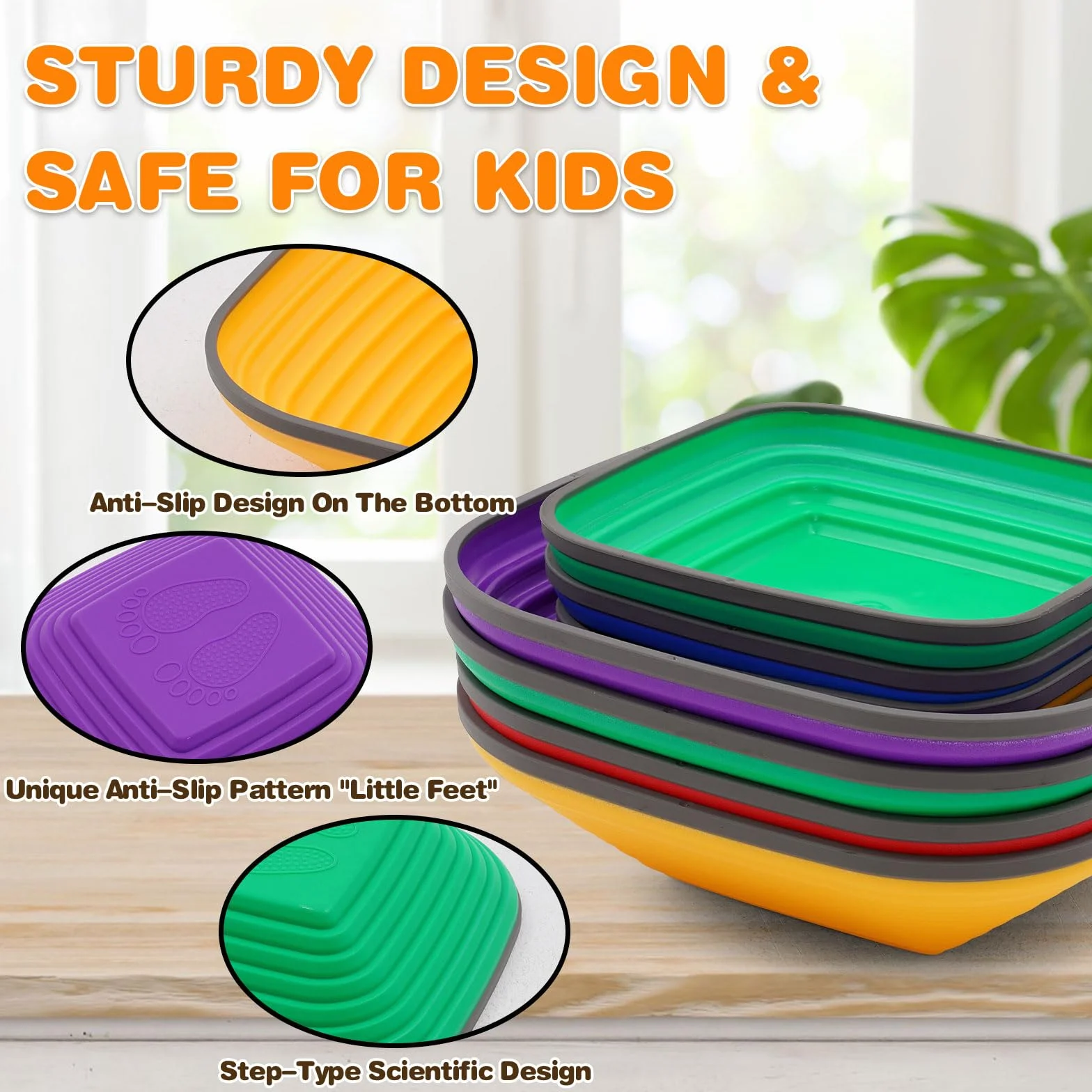 Pierres D'équilibre pour Enfants Antidérapant Parcours de Motricité Intérieur Extérieur Balance Stepping Stones