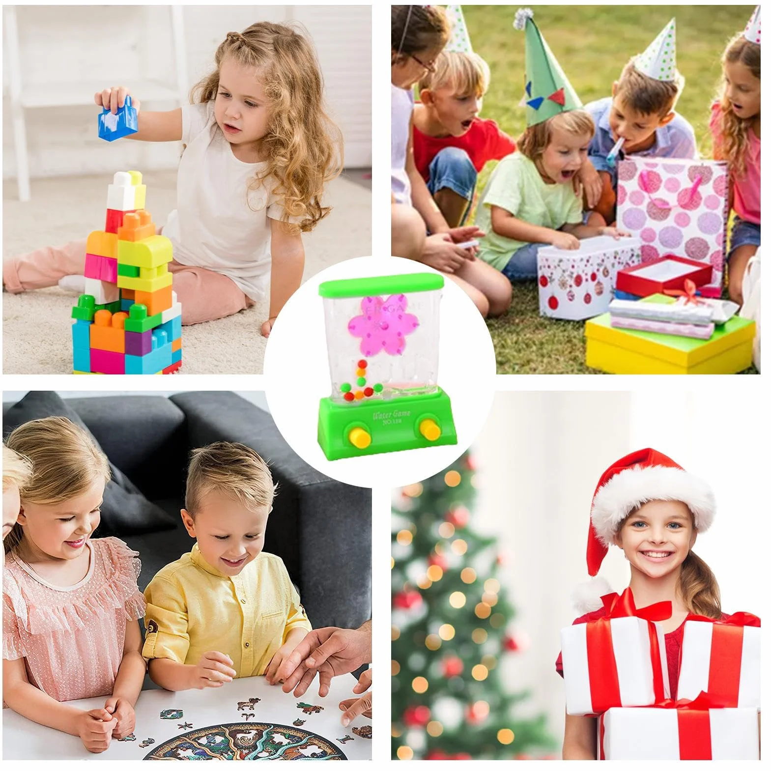 Jeu d'arcade aquatique portable avec anneau jouets de plage éducatifs motricité fine