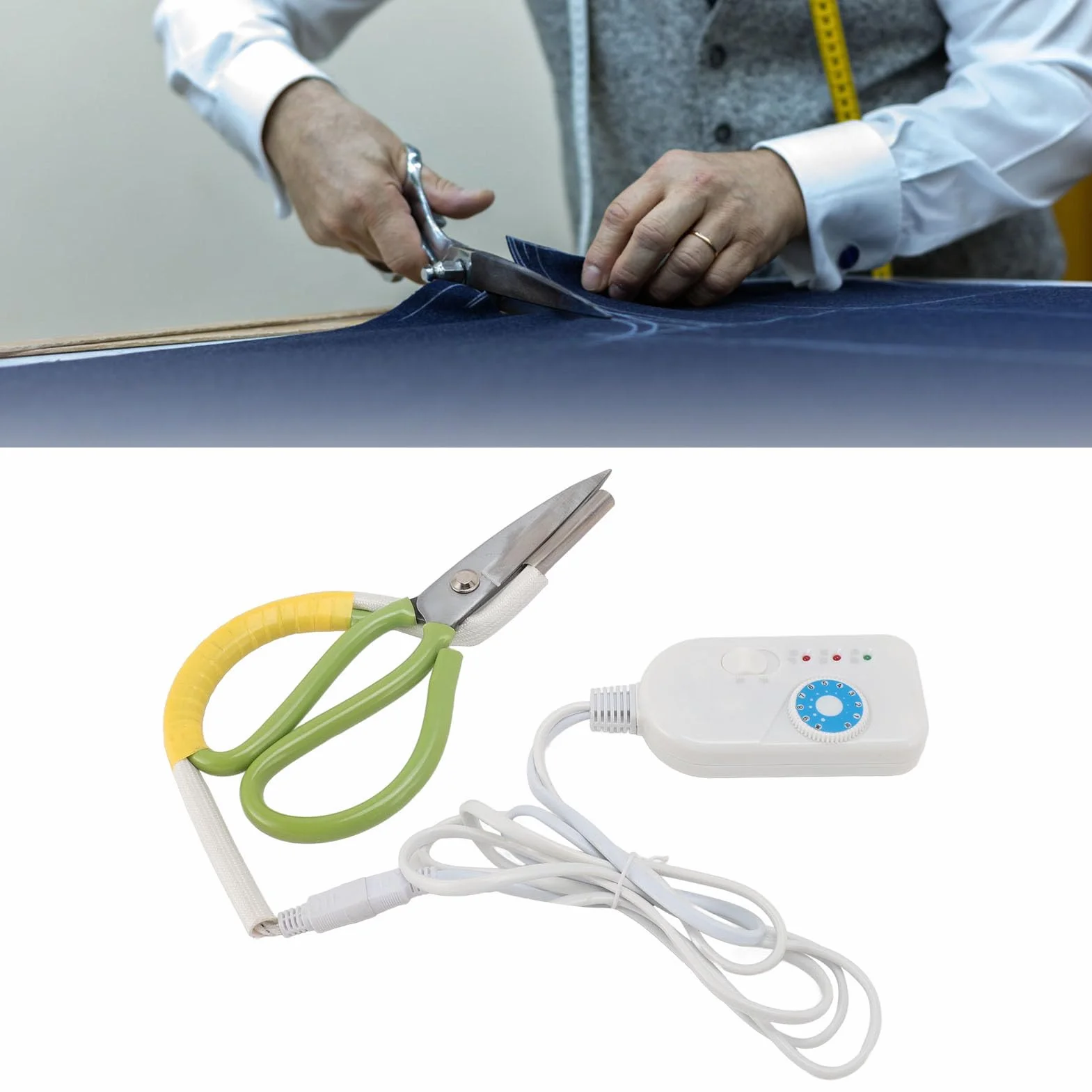 Ejoyous Ciseaux Chauffants électriques, Température Réglable avec éclairage, 220V pour Habillement