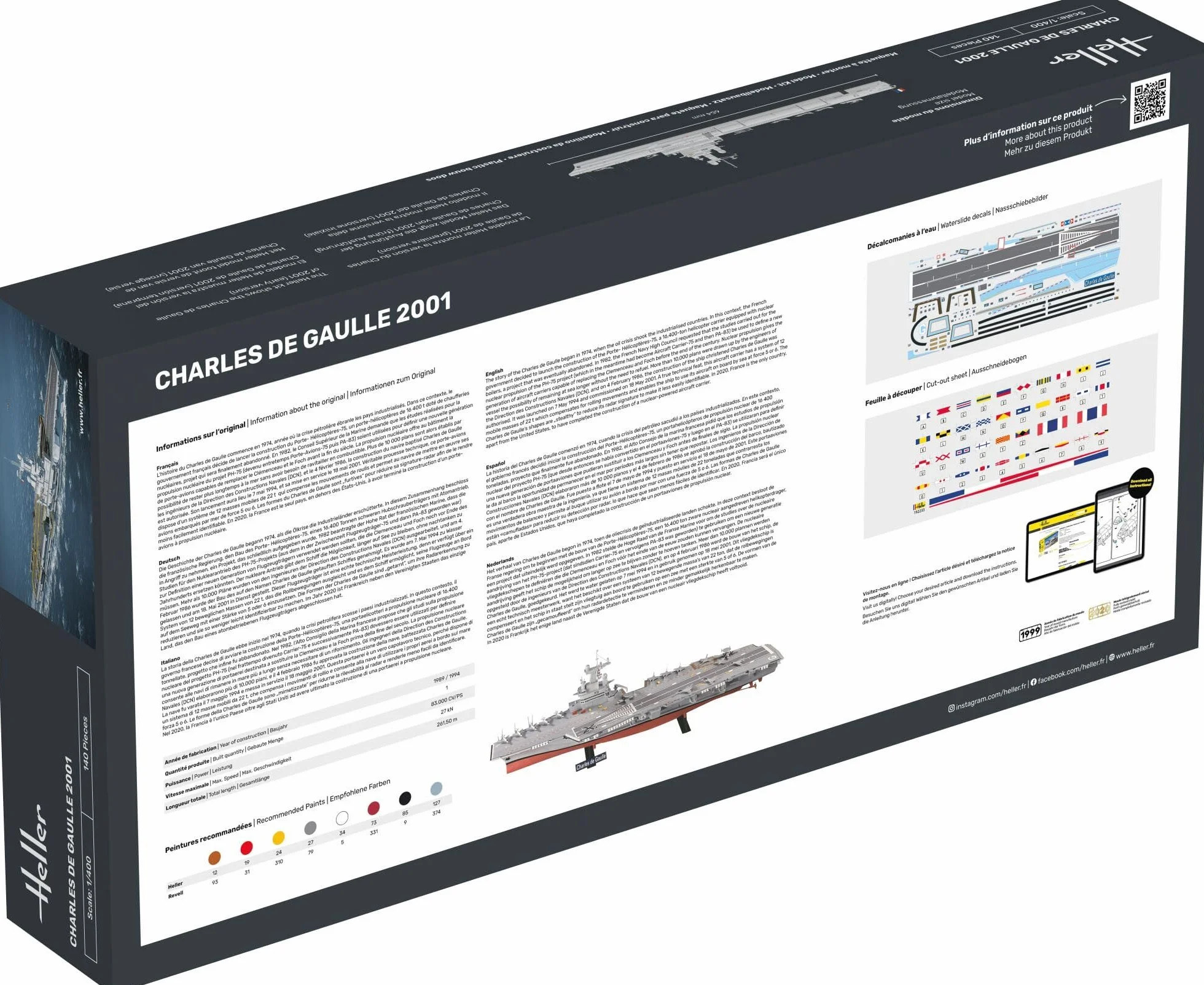 Heller Joustra Maquette bateau Porte Avions Charles De Gaulle Starter Kit