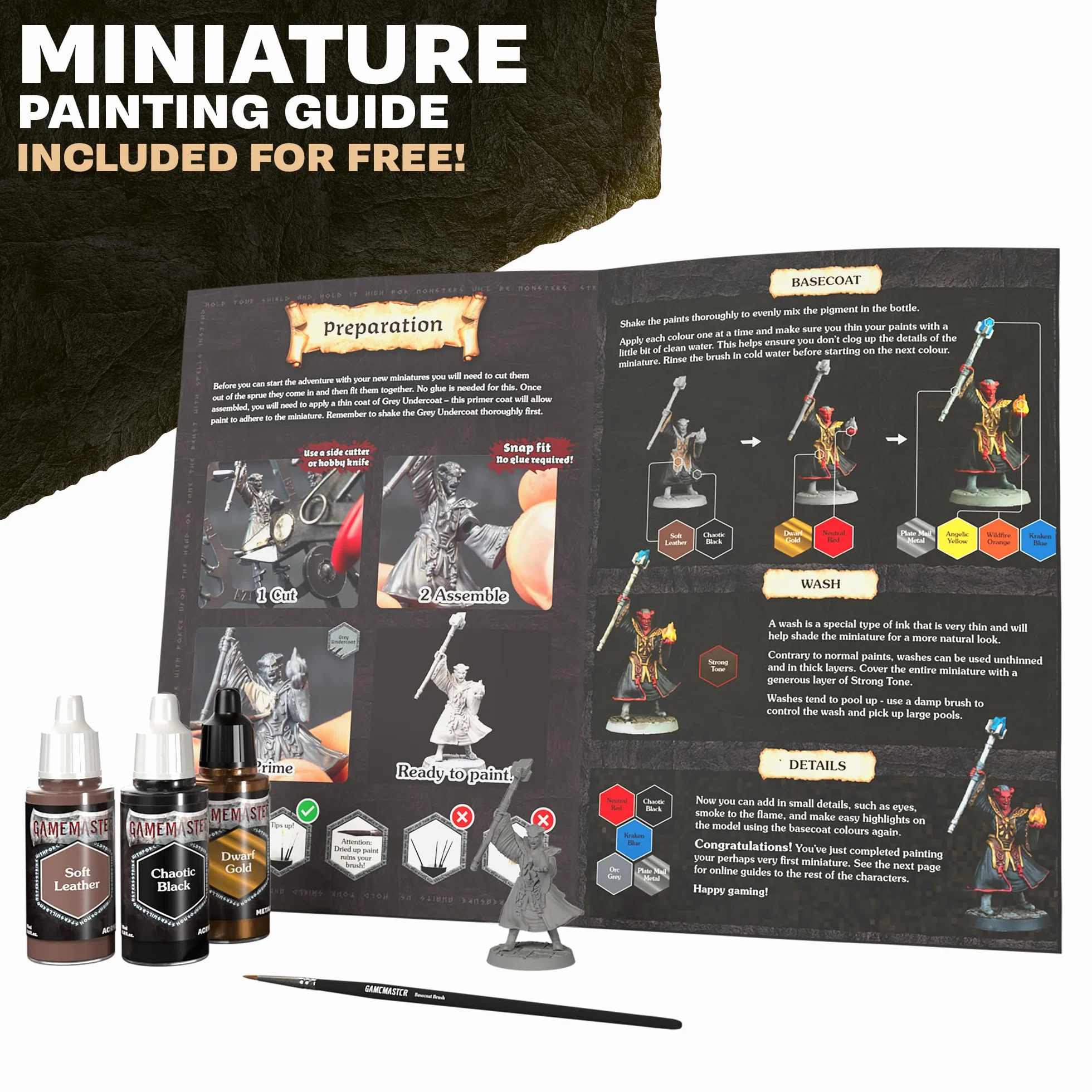 The Army Painter GameMaster: Adventure Starter Role 15x18ml Warpaints Fanatic Peintures Acryliques avec Primer et Pinceau