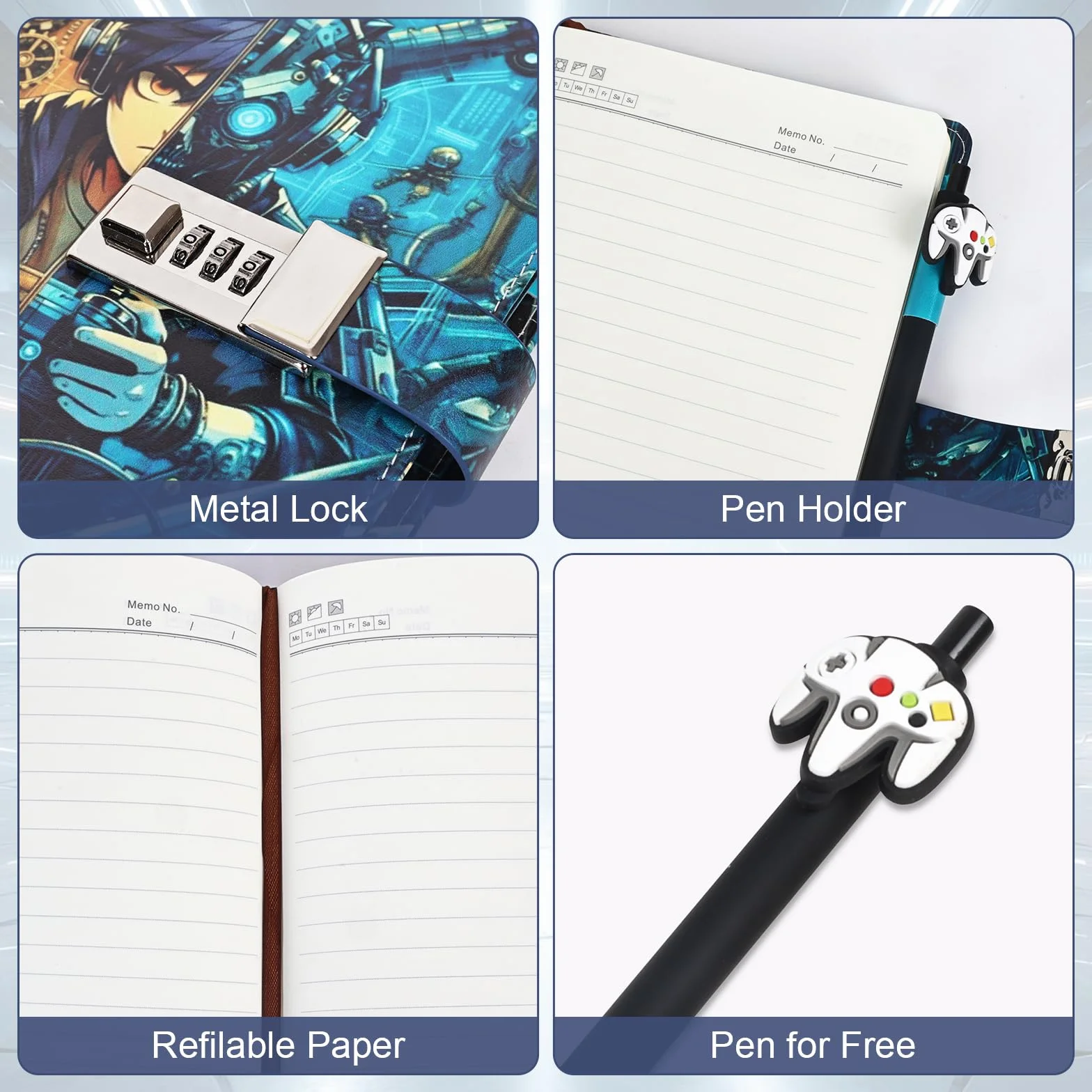 Journal Intime Garçon avec Cadenas Carnet Secret Cadeau pour Garçons 6-16 ans