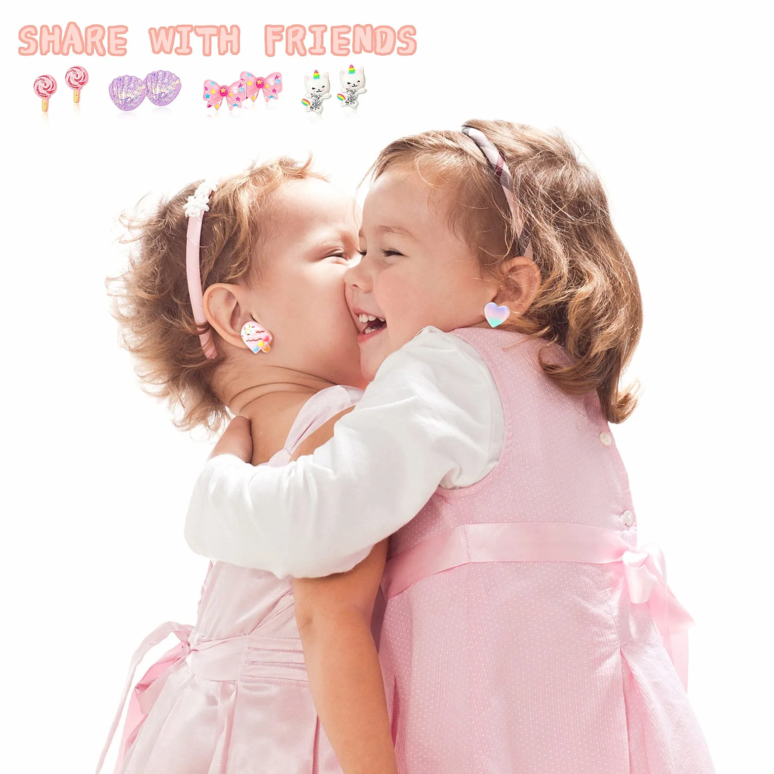 Boucles d'oreilles Clip Enfant Licorne Non Percées Fille Princesse Bijoux Cadeau Accessoire
